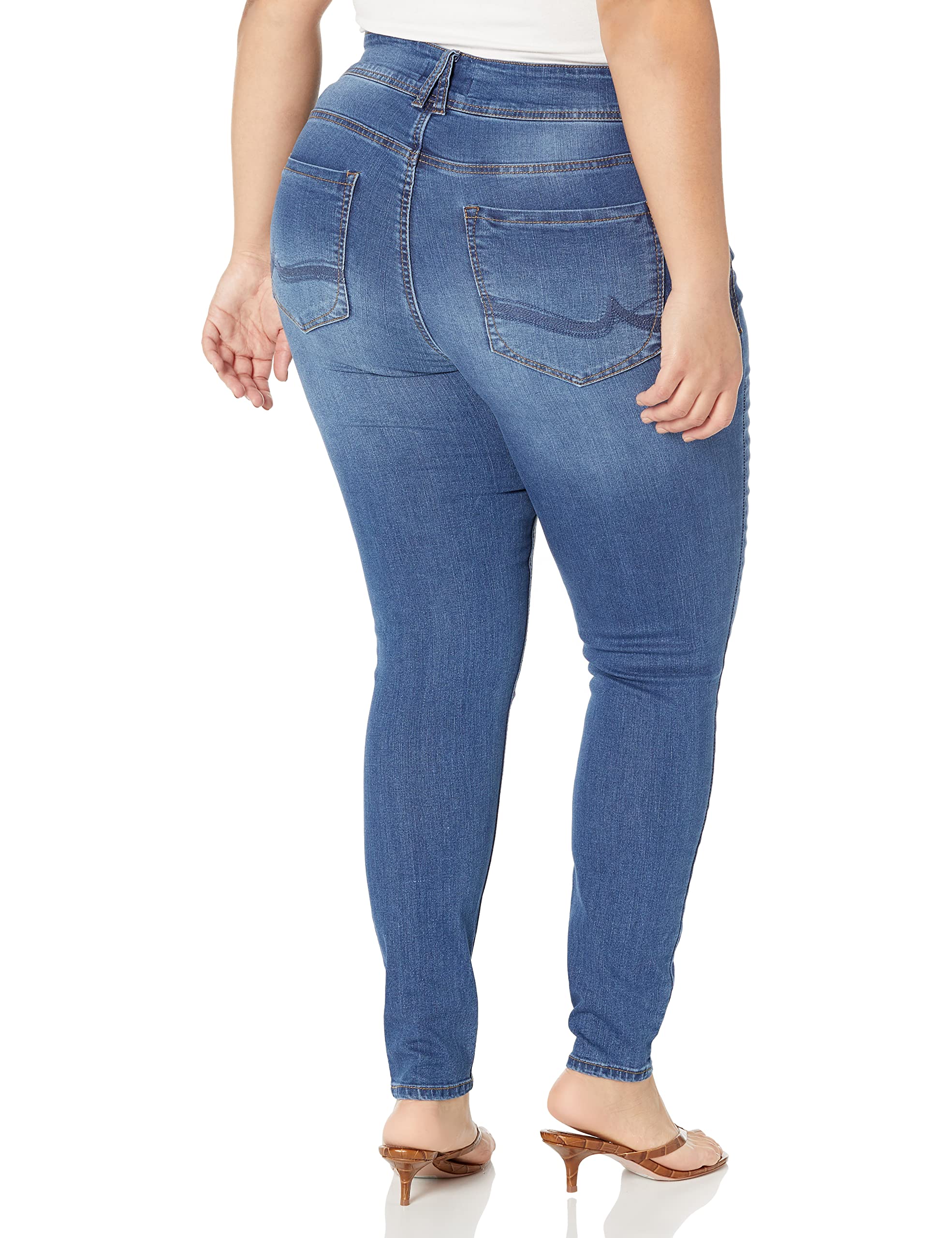 Angels Forever Young Women's Curvy Skinny Jeans - High Waist Stretch Denim Pants for Plus Size | Perfect for Casual Wear, Date Night & Office Outfits