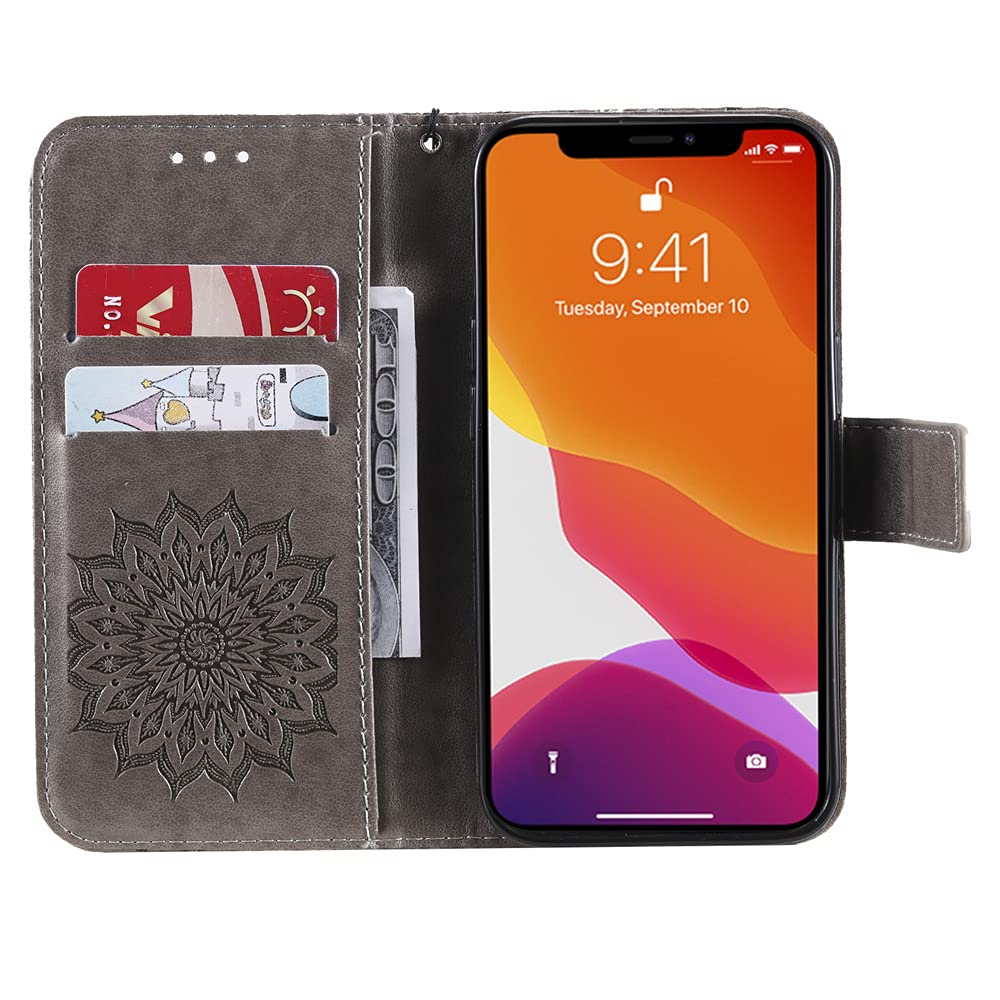 Premium PU Leather Magnetic Wallet Phone Case for iPhone 13 (6.1