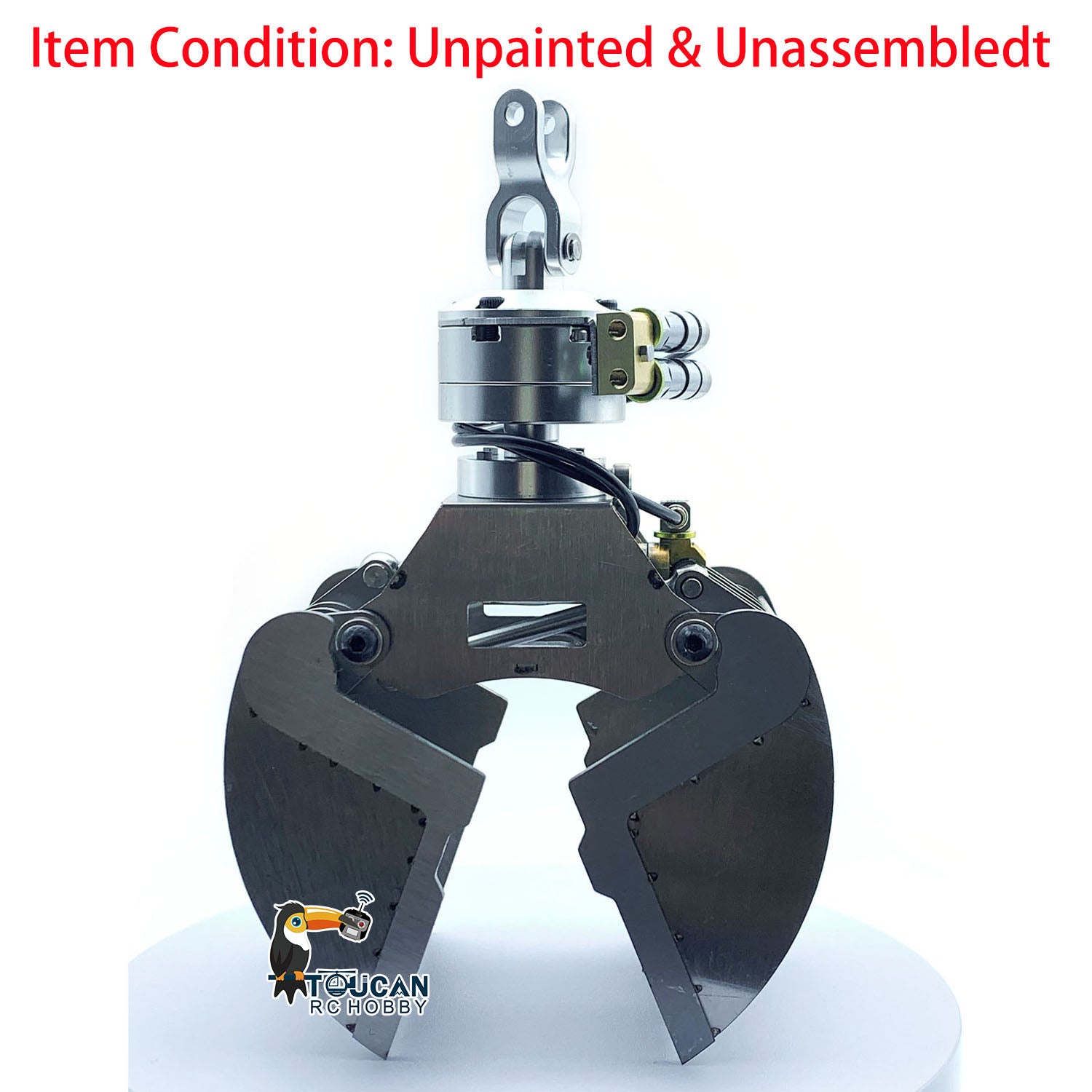 1/14 Scale Metal Hydraulic Claw Bucket for RC Crane & Dump Truck - Radio Controlled Dumper Car Accessory | DIY Hobby Model Parts | Construction & Mining Simulation Play