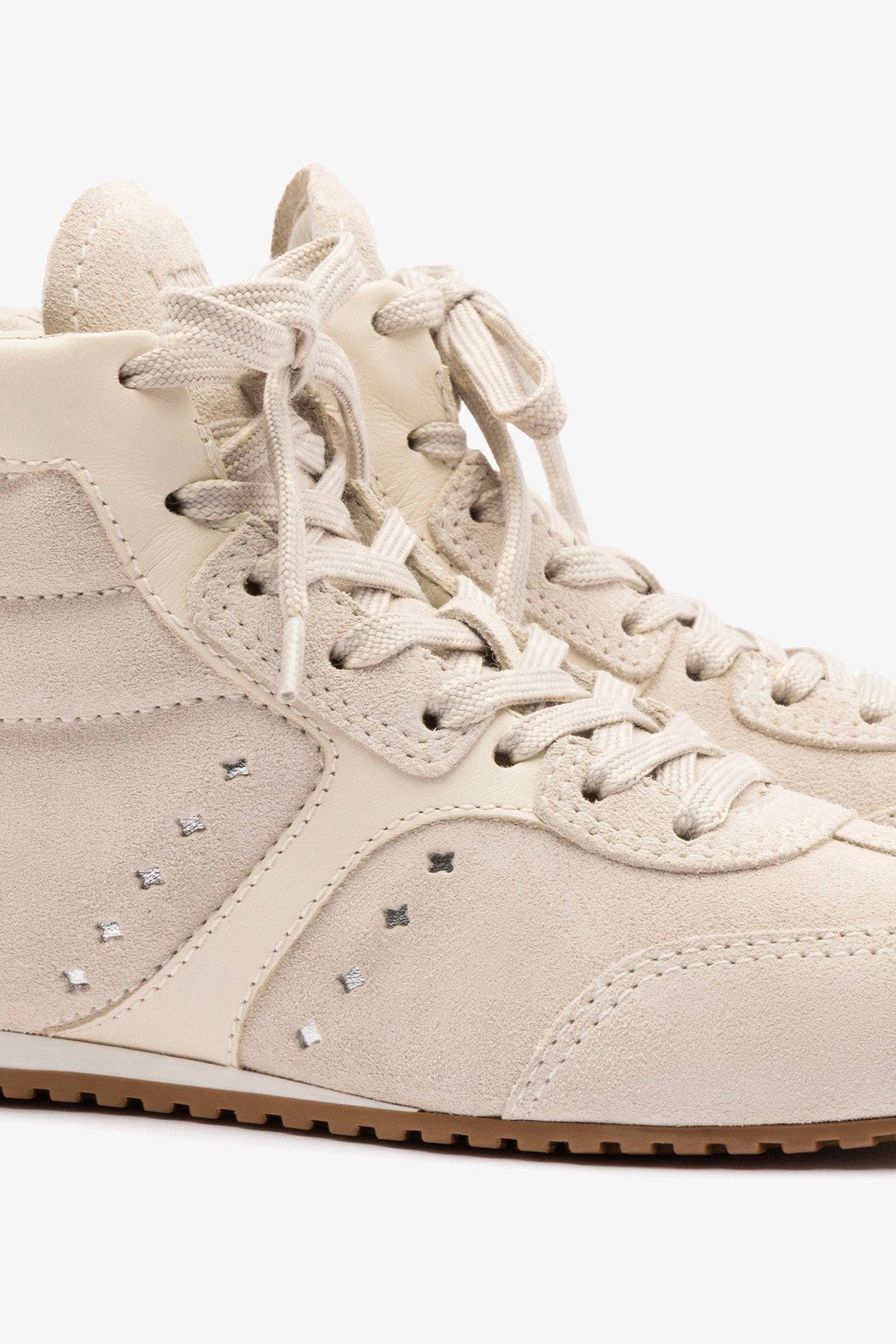 Stella Mid Top Sneakers for Women - Mushroom Grey Suede & Ivory Leather Casual Shoes | Perfect for Walking, Work & Everyday Wear