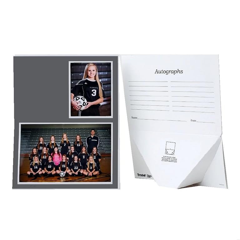 PlayerTeam Memory Mates Gray Cardstock Double 7x5 & 3x5 Photo Frames - Set of 10 - Perfect for Scrapbooking, Home Decor, and Gift Giving