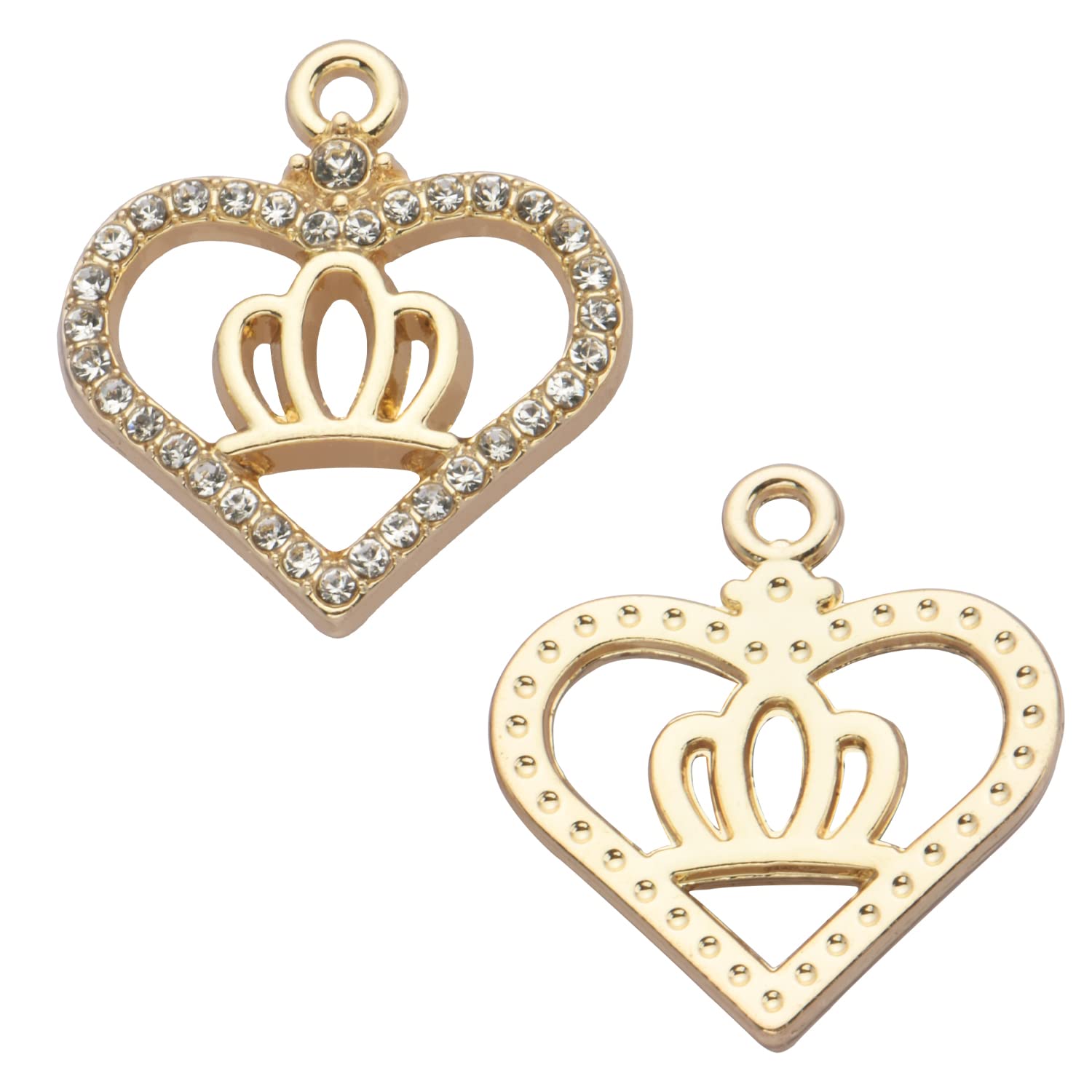 20Pcs Gold Plated Rhinestone Charms - Sparkling Pave Crystal Pendants for Necklace & Bracelet Making - DIY Jewelry Crafting Supplies - Perfect for Wedding, Party & Gift Accessories