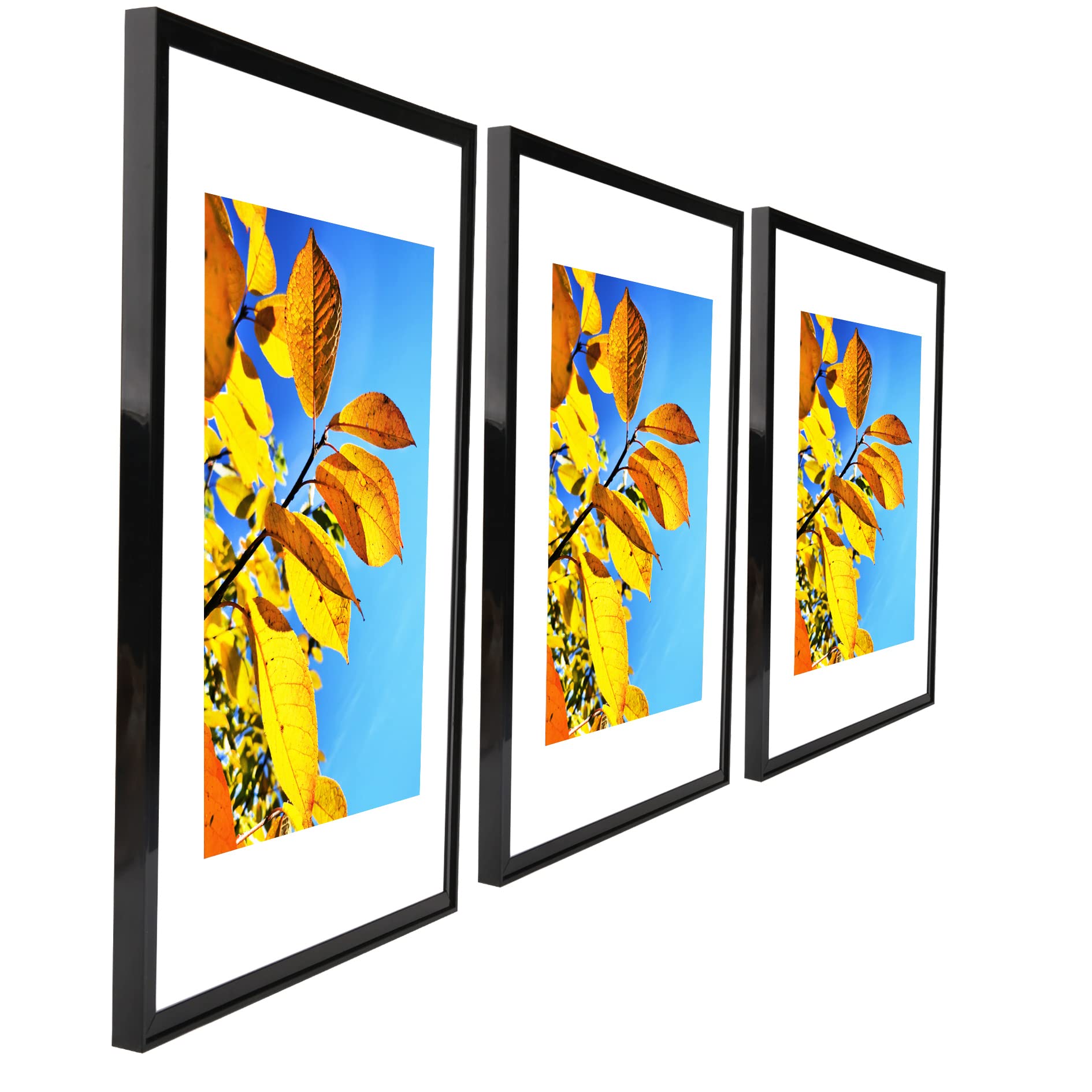 Aynoo 12x16 Picture Frame Black - 3 Pack | Display Photos, Certificates & Diplomas (8.5x11) | Perfect for Home, Office & Graduation Decor
