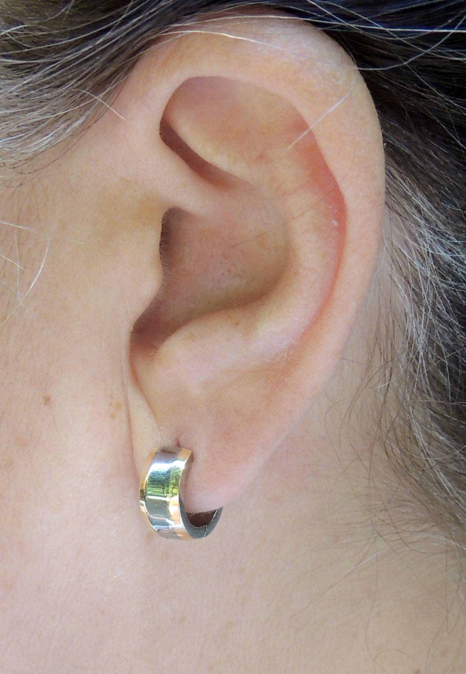 Hypoallergenic Titanium Beveled Edge Earrings for Sensitive Ears - Yellow Gold & Rose Gold Options | Perfect for Daily Wear, Special Occasions & Gift Giving