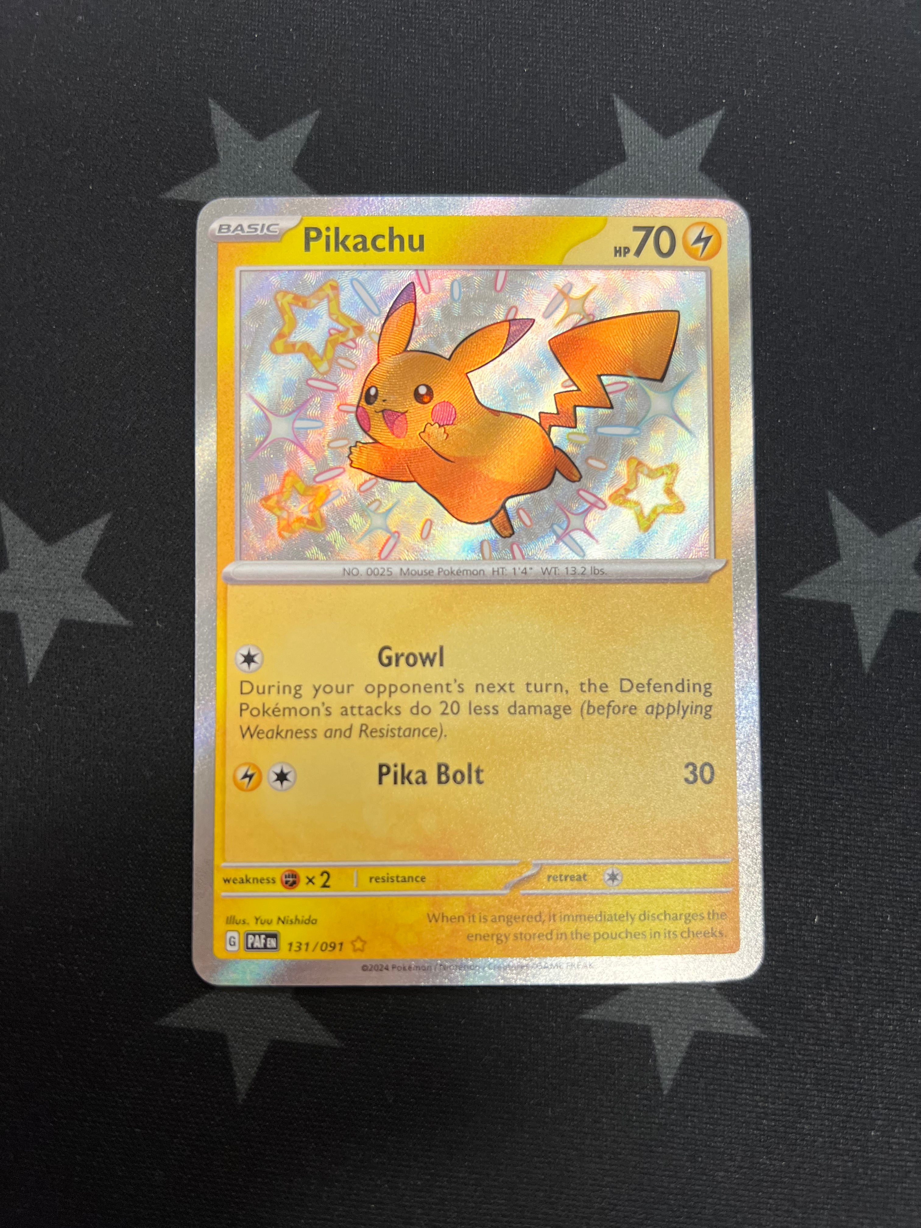 2024 Shiny Pikachu 131/091 Paldean Fates Pokemon Card - Rare Collectible for Trading Card Game Players & Gift for Fans