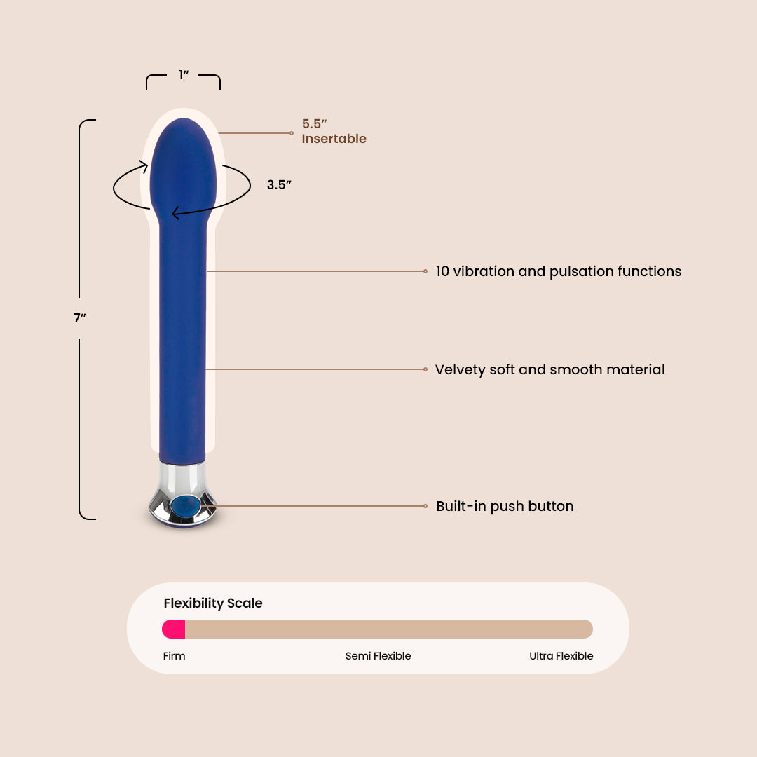 CalExotics Risque® 10 Function Tulip Vibrator - ABS Plastic with Soft Touch Finish | Perfect for Solo Play & Couples' Intimate Moments