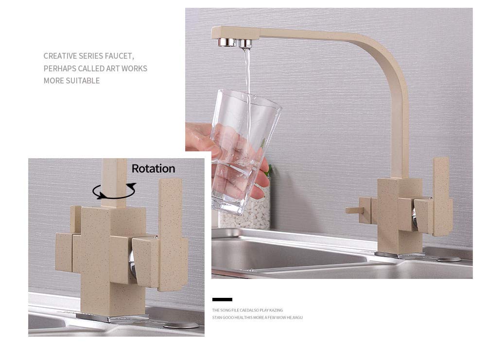 360° Rotating Chrome Kitchen Faucet with Water Purification - Deck Mounted Mixer Tap for Modern Kitchens