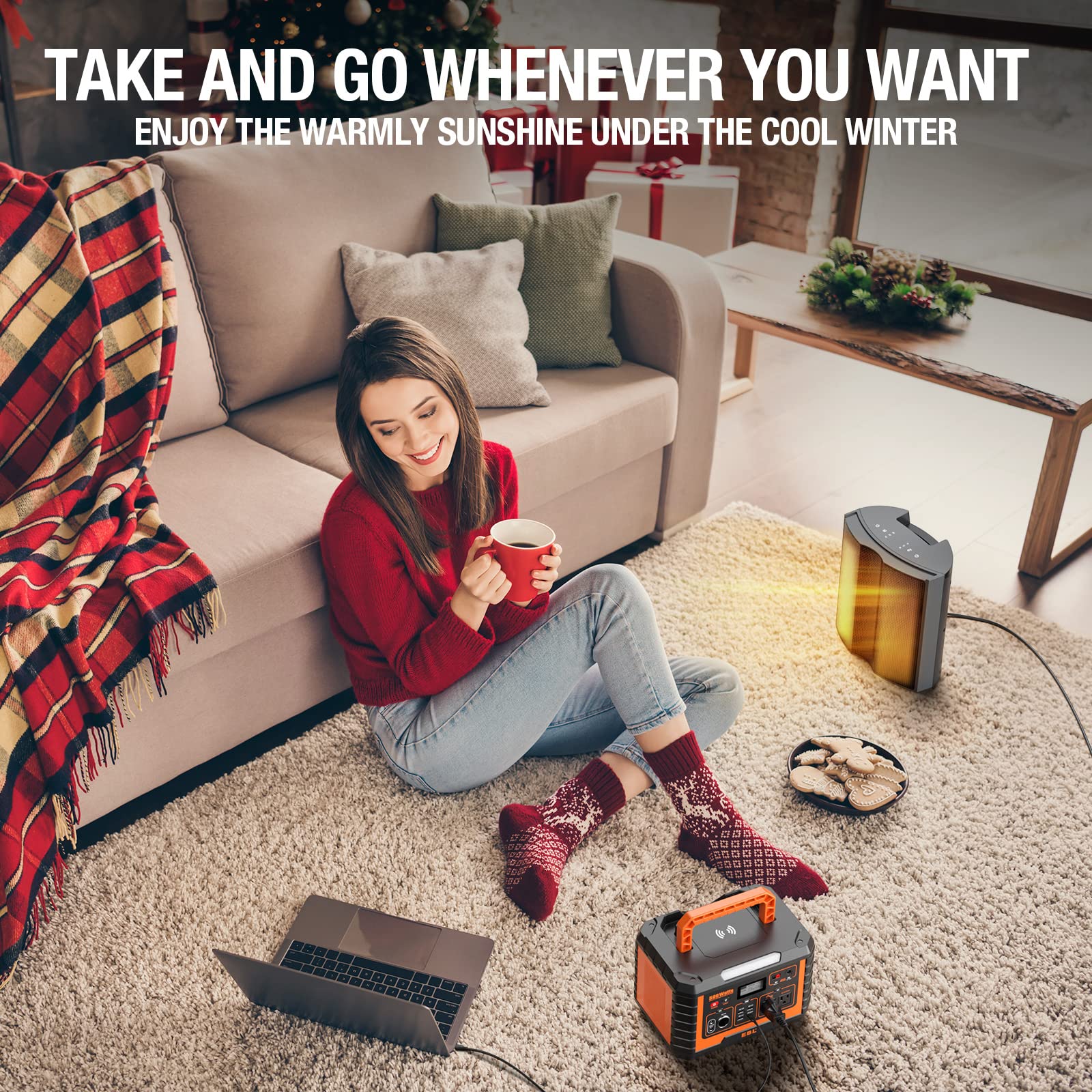 EBL 500W Portable Power Station - Solar Generator for Camping, Outdoor Adventures & Emergency Backup Power
