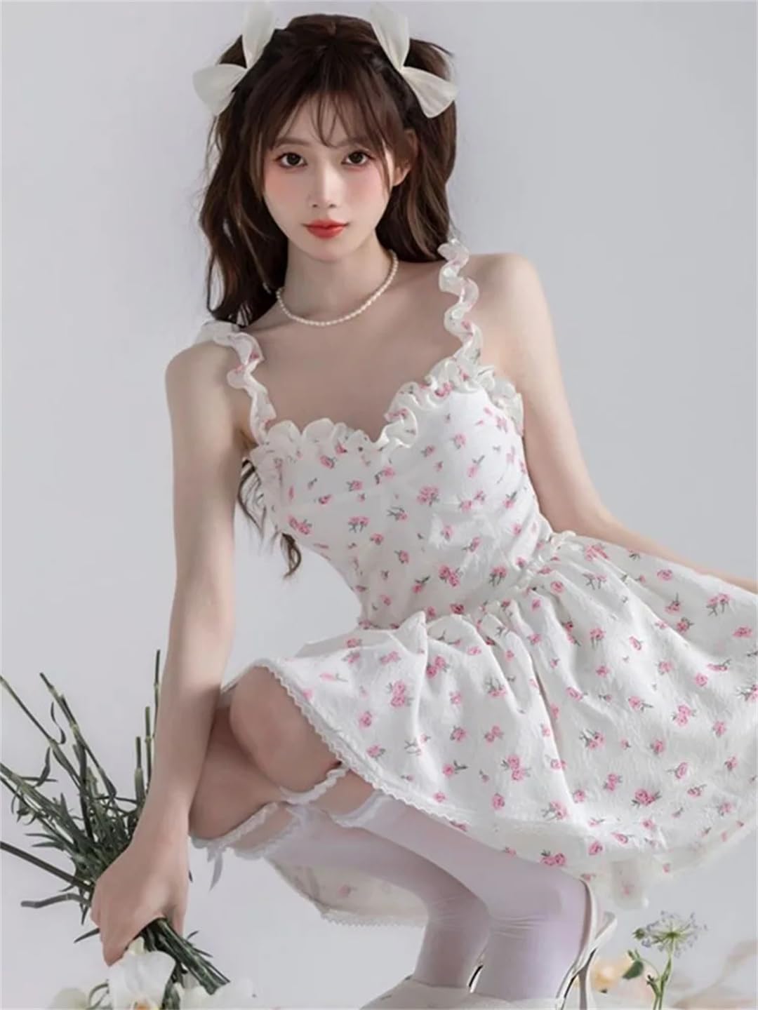 Elegant French Floral Lace Prom Dress - Sleeveless Summer Party Gown for Women | Perfect for Weddings, Cocktail Parties & Formal Events