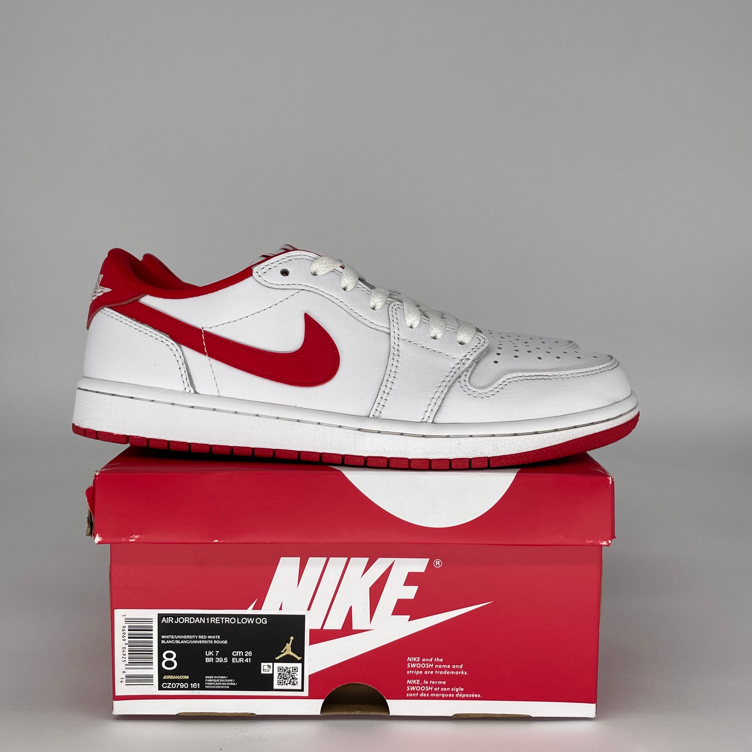 Air Jordan 1 Low University Red Men's Shoes - Size 8 (CZ0790-161) | Retro Basketball Sneakers for Casual Wear & Street Style