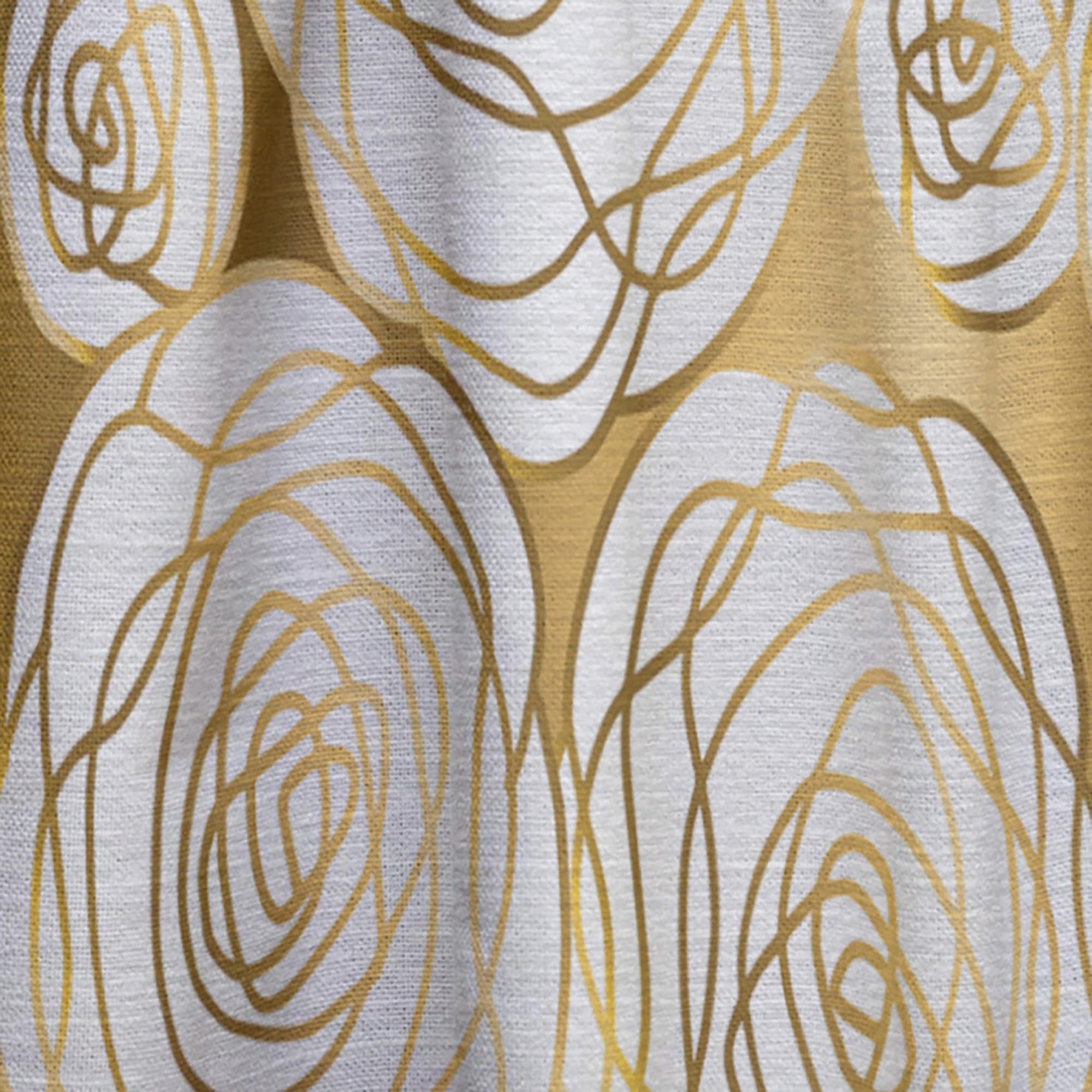 DesignQ 'Golden Floral III' Thermal Insulated Curtains - 52x120 Single Panel for Bedroom & Living Room - Elegant Home Decor for Temperature Control & Privacy