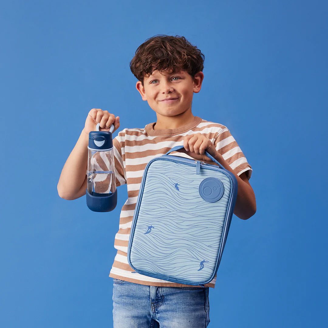 b.box Flexi Insulated Lunch Bag - Leakproof & Reusable Kids Lunch Box for School, Work & Travel - Surfs Up Design - Perfect for Beach Picnics & Outdoor Adventures