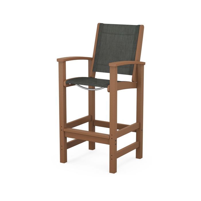 POLYWOOD Coastal Bar Chair - Outdoor & Indoor Bar Stool, Weather-Resistant, Durable, Comfortable - Perfect for Patio, Deck, Kitchen, and Poolside Use