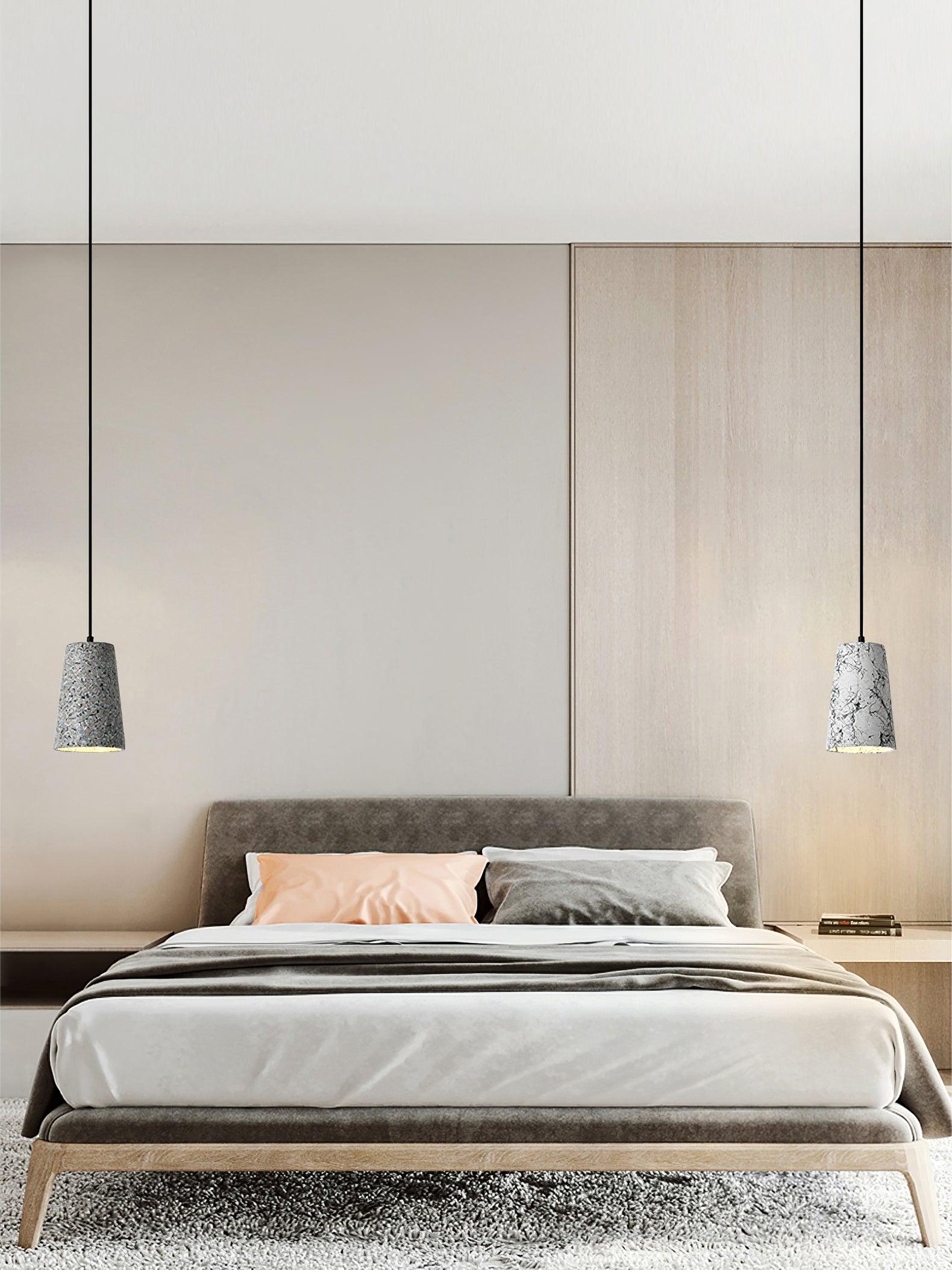 Hubble Modern Cement Pendant Light - Industrial Style Hanging Lamp for Kitchen Island, Dining Room & Living Room Decor