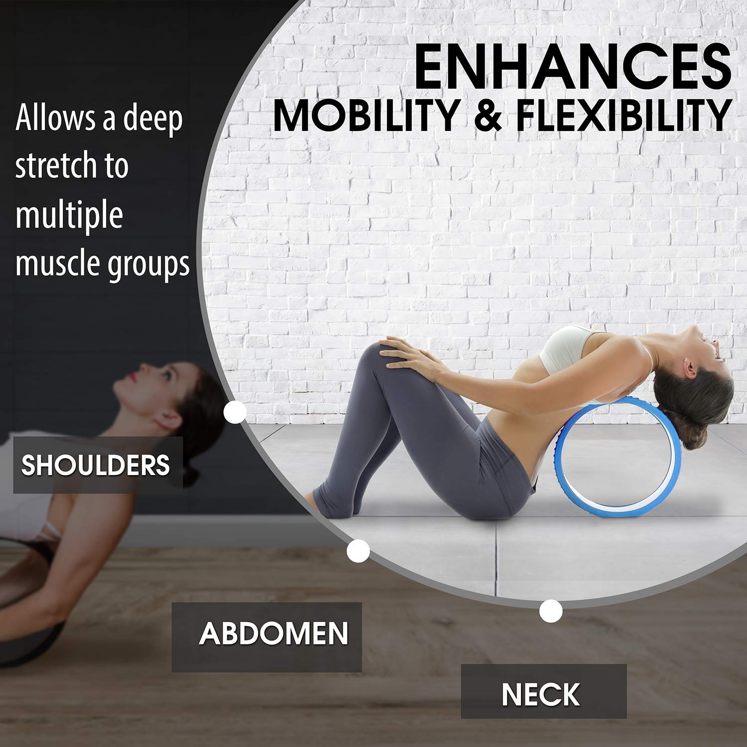 Trigger Point Yoga Wheel & Foam Roller - Deep Tissue Back Massager for Mobility & Pain Relief - Perfect for Yoga, Physical Therapy & Post-Workout Recovery
