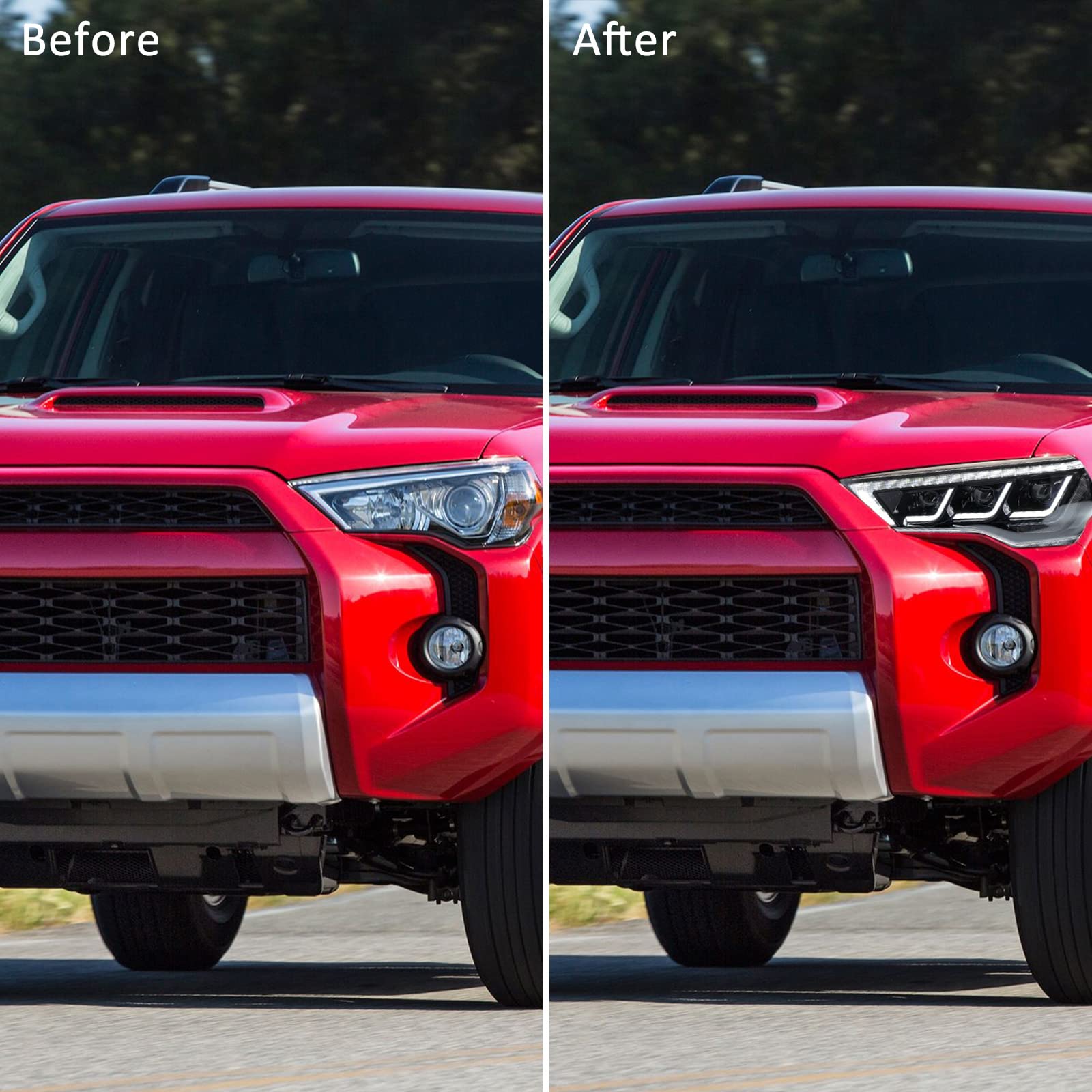 Toyota 4Runner Headlights 2014-2023 - Triple LED with Sequential Turn Signals for Off-Road & Night Driving