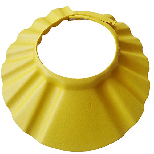 Futaba Adjustable Baby Shampoo Cap for Bath Time - Soft Waterproof Shower Hat for Infants & Toddlers (Yellow) - Perfect for Sensitive Skin & Tear-Free Hair Washing