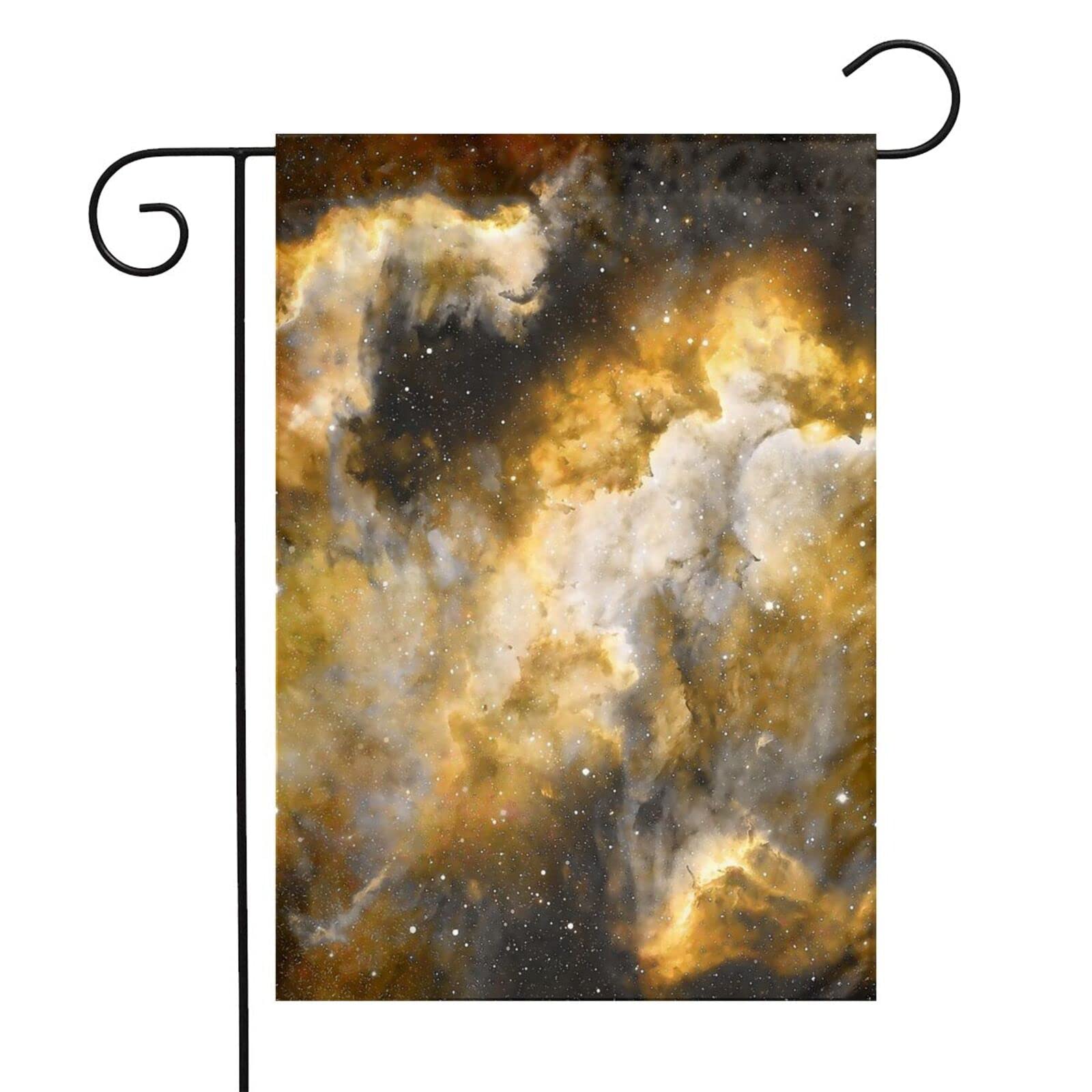 St. Patrick's Day Garden Flag 12x18 Inches - Abstract Nebula Blue Cosmic Space & Stars Design, Double Sided Vertical Holiday Decoration for Farmhouse, Yard, Porch | Outdoor Spring Decor for Home & Garden Celebrations