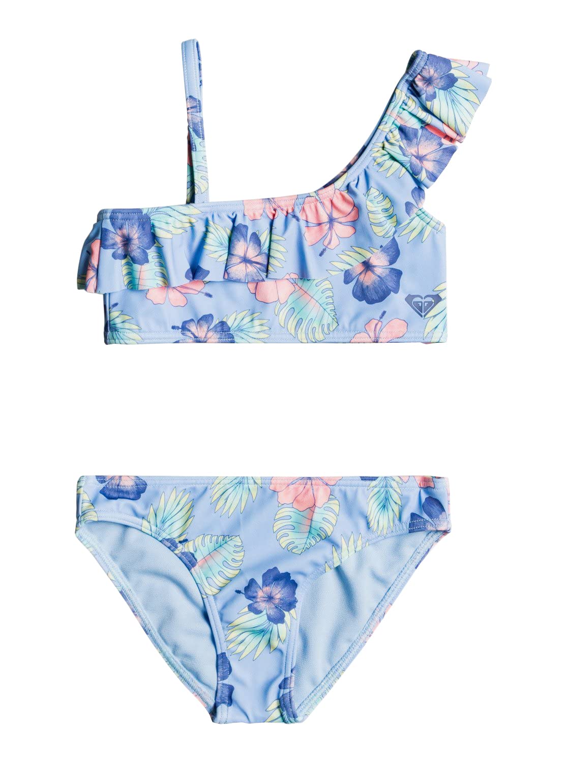 Roxy Girls' Flutter Swimsuit Set - Cute & Comfortable Two-Piece Swimwear for Beach, Pool & Summer Vacations