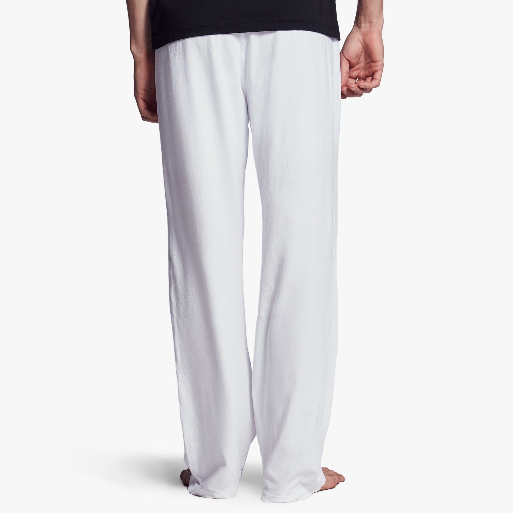 Comfortable White Jersey Pajama Pants for Women & Men - Soft Sleepwear for Lounge & Bedtime