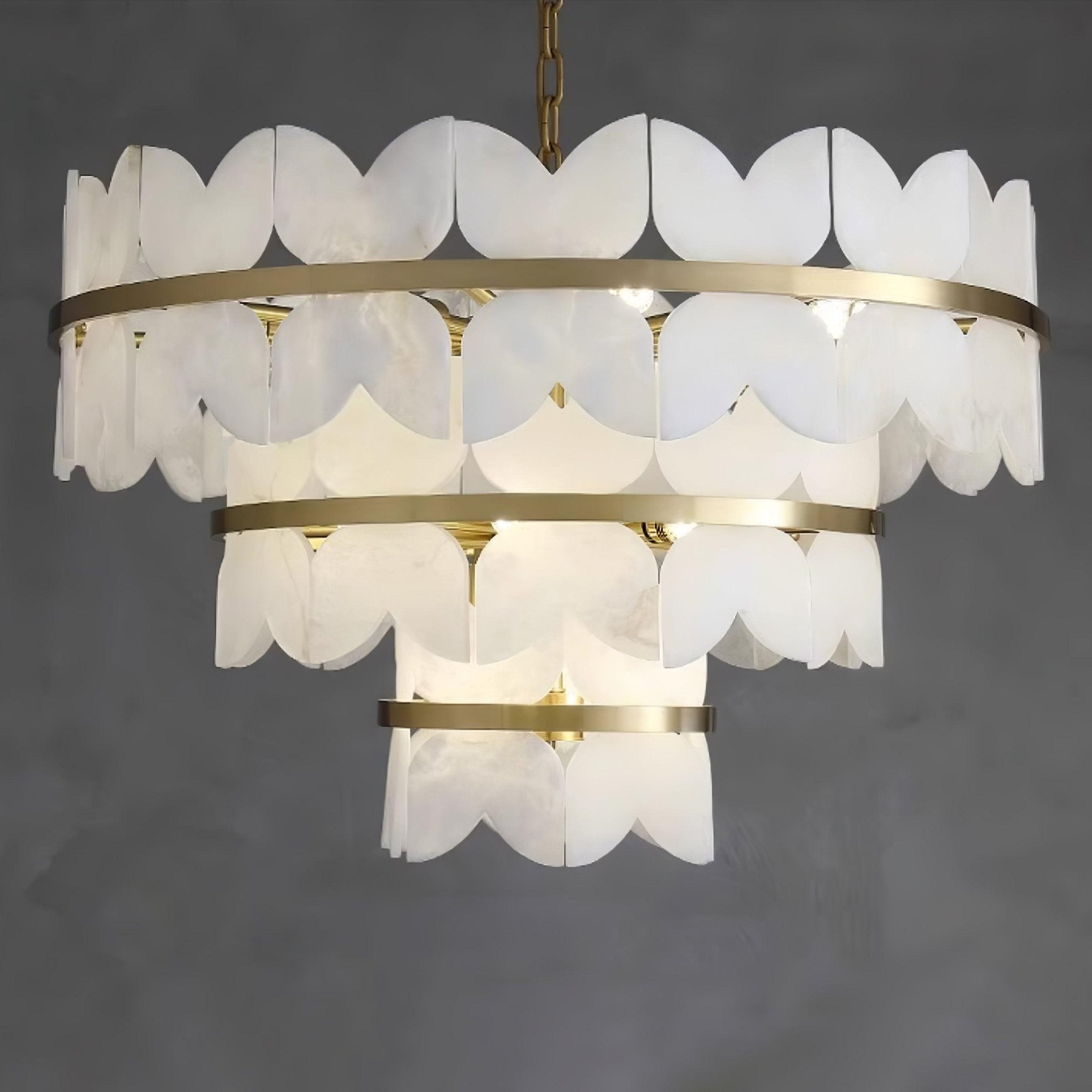 Alabaster Cloudscape Chandelier - Modern Crystal Ceiling Light Fixture for Dining Room, Living Room & Bedroom - Elegant Home Decor Lighting