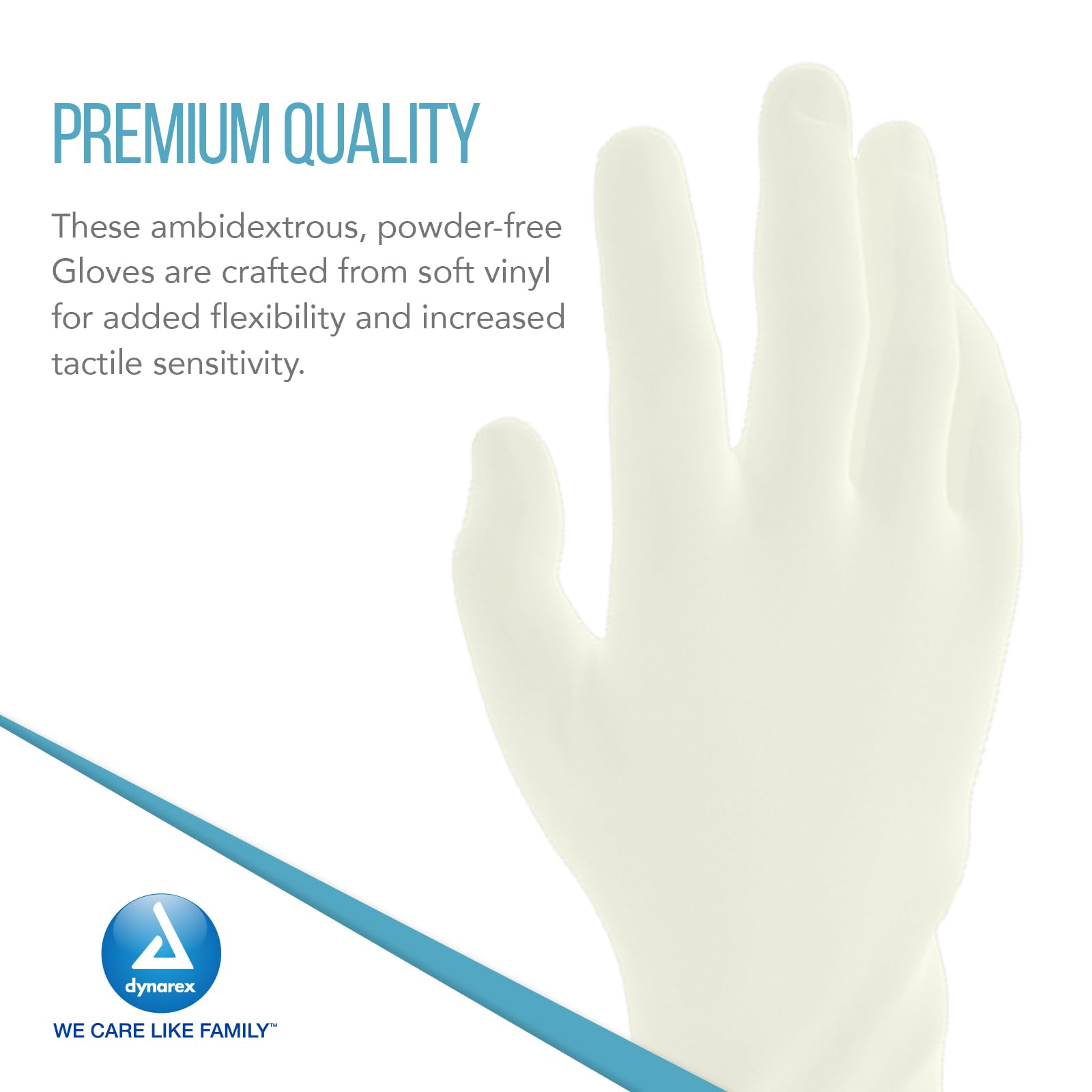 Dynarex Vinyl Gloves - Large Size, Clear, 500 Count Bulk Pack | Disposable Gloves for Medical, Food Service, Cleaning & Hygiene Protection