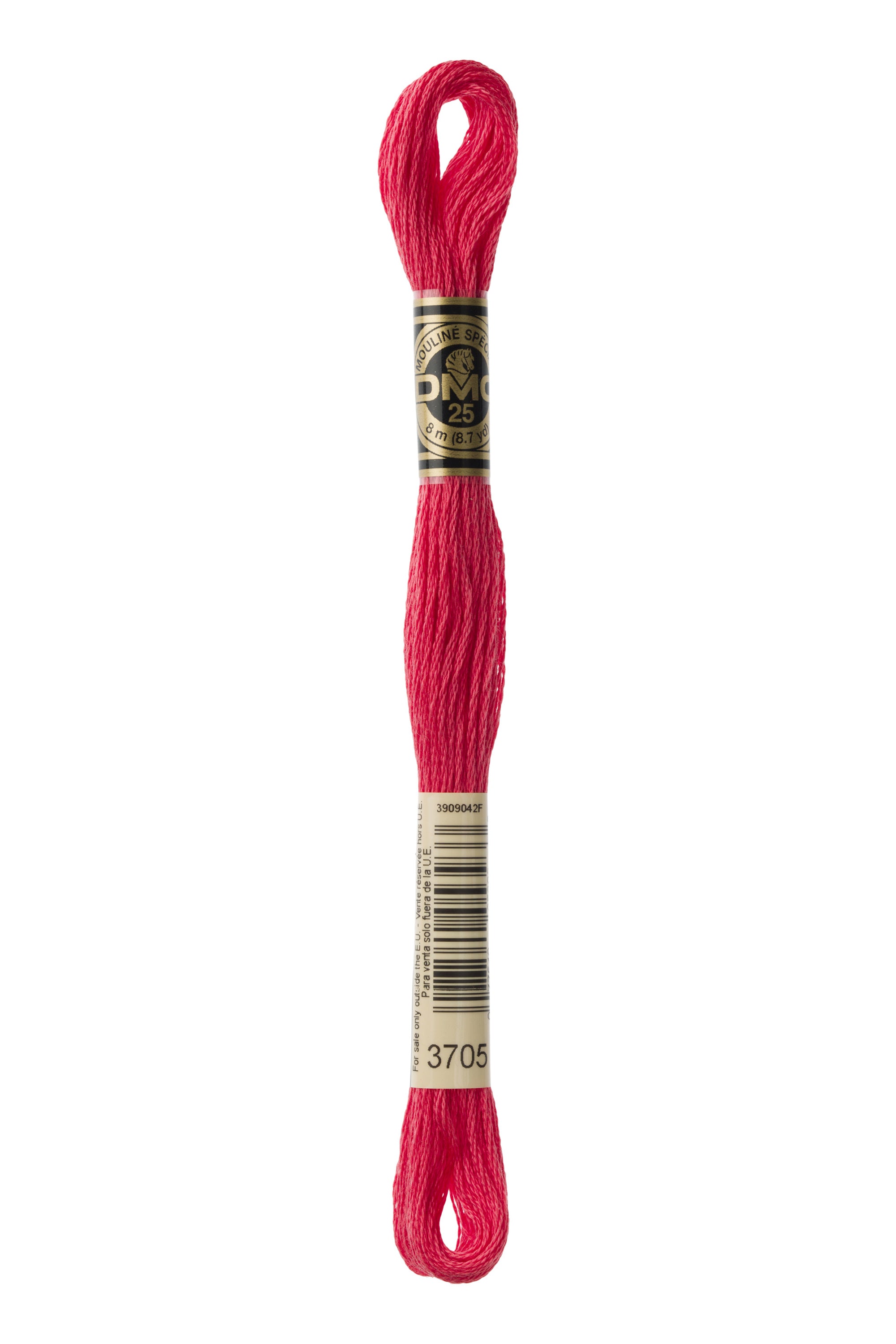 DMC 3705 Premium Cotton Embroidery Floss - 6 Stranded Thread for Cross Stitch, Needlework & Hand Embroidery - Perfect for DIY Crafts, Sewing Projects & Home Decor