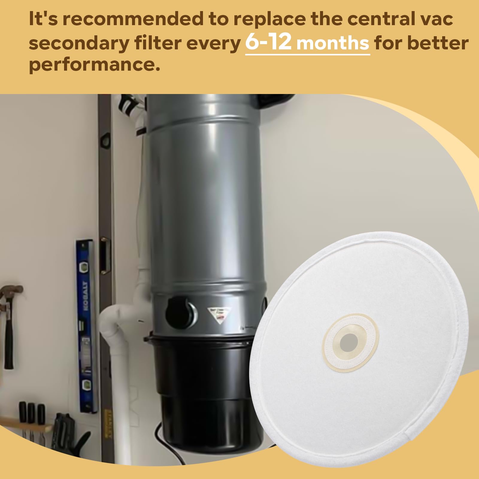 13 Inch Secondary Filter Replacement for Nutone CV450, CV750, CV850 Central Vacuum Systems - Compatible with Central Vacuums - Perfect for Home Cleaning & Maintenance
