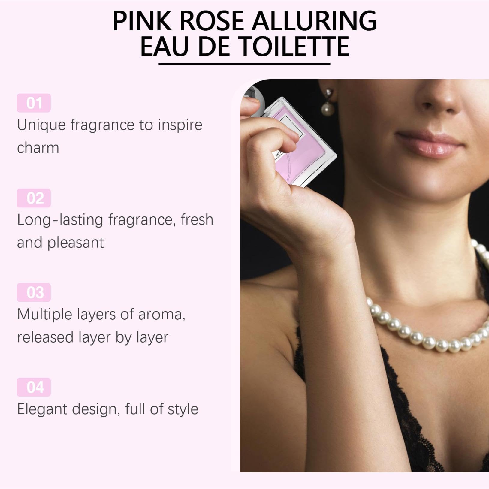 Rose Women's Eau De Parfum - Floral Oriental Pheromone Perfume for Women | Long-Lasting Sweet Fragrance | Perfect for Date Night, Romantic Occasions & Daily Wear