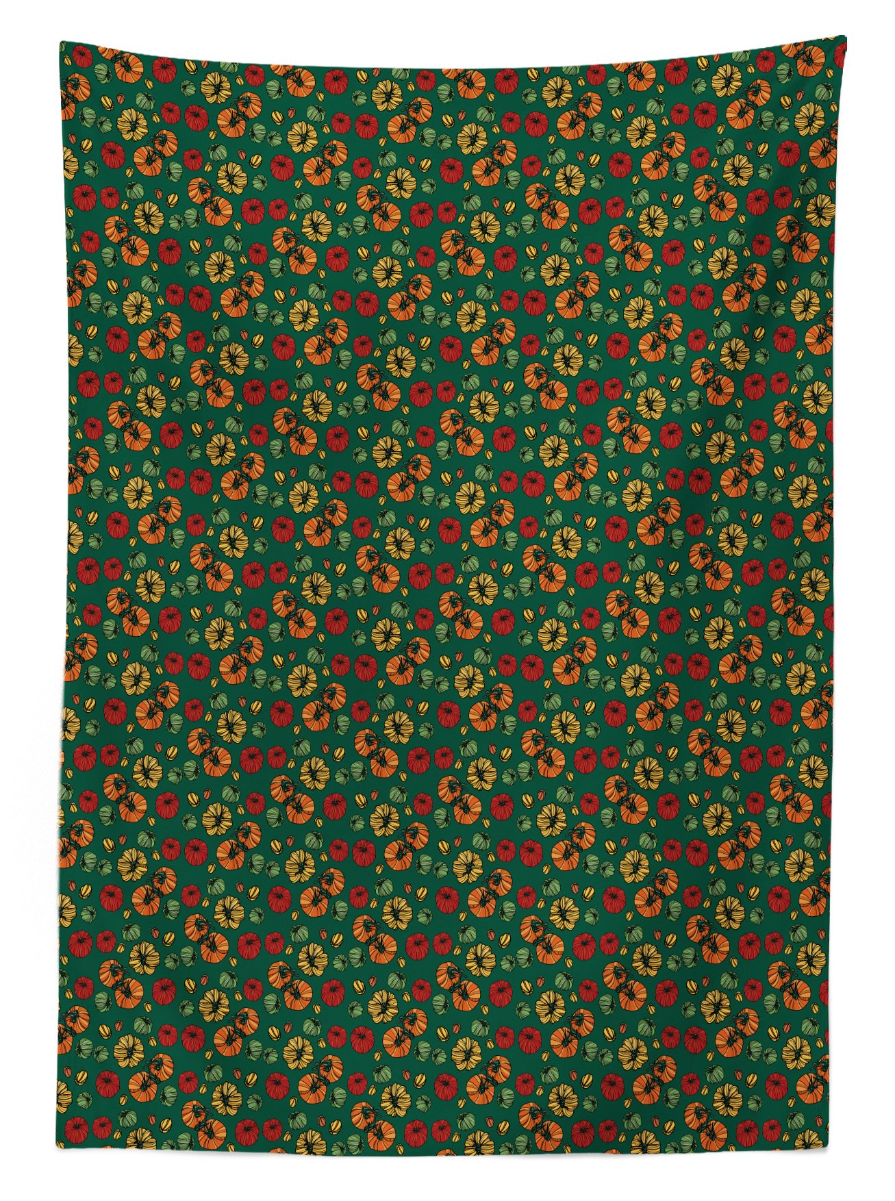 Ambesonne Garden Art Outdoor Tablecloth - Retro Striped Tomato Pattern, Washable Picnic Table Cover 58x84 Inches, Green Orange & Yellow - Perfect for Outdoor Dining, Picnics, BBQs and Garden Parties