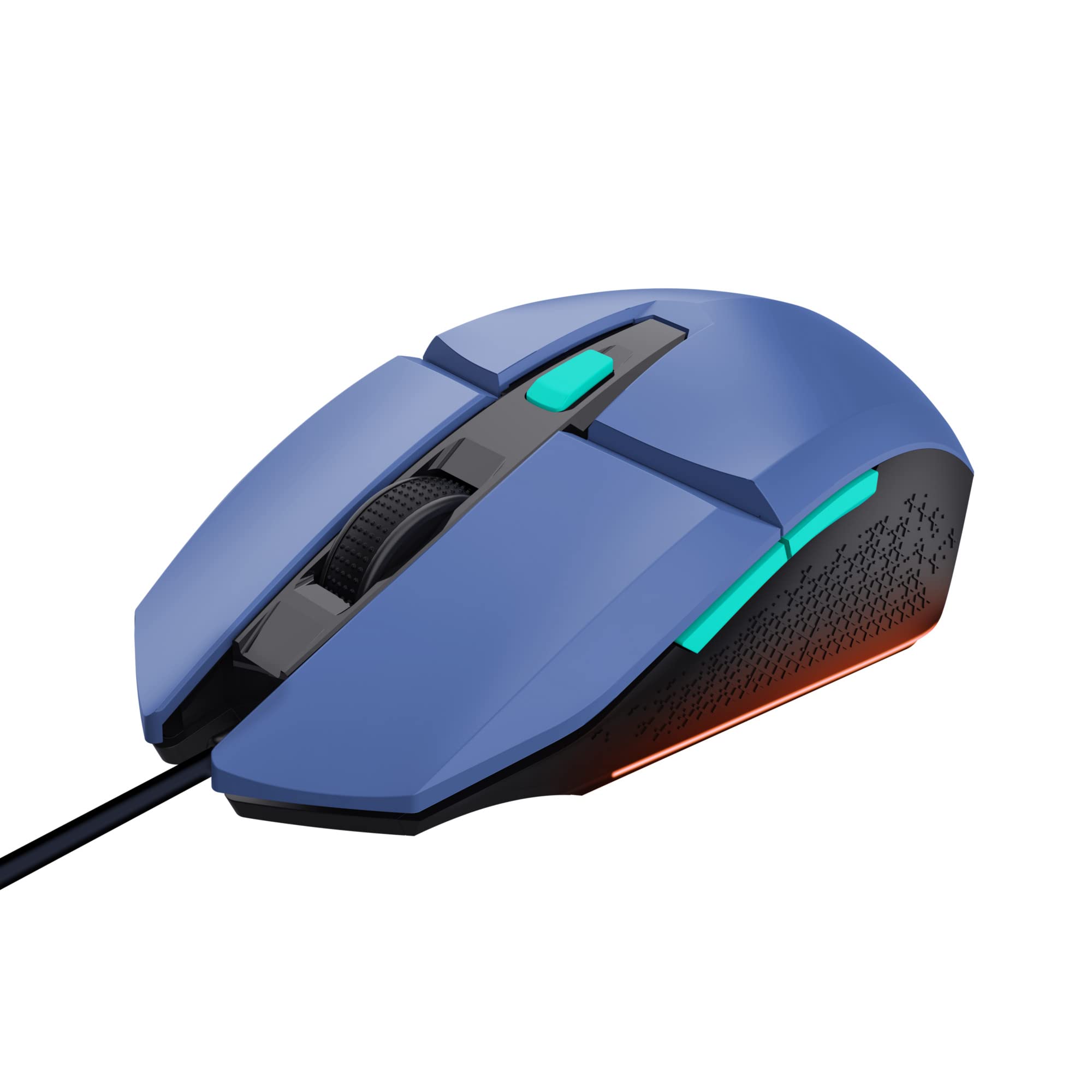 Trust Gaming GXT 109B Felox Gaming Mouse - 6 Programmable Buttons, RGB LED Lighting, 200-6400 DPI Adjustable, 150cm USB Cable, Built-in Software for PC/Laptop (Blue) - Perfect for FPS, MOBA & MMO Gaming