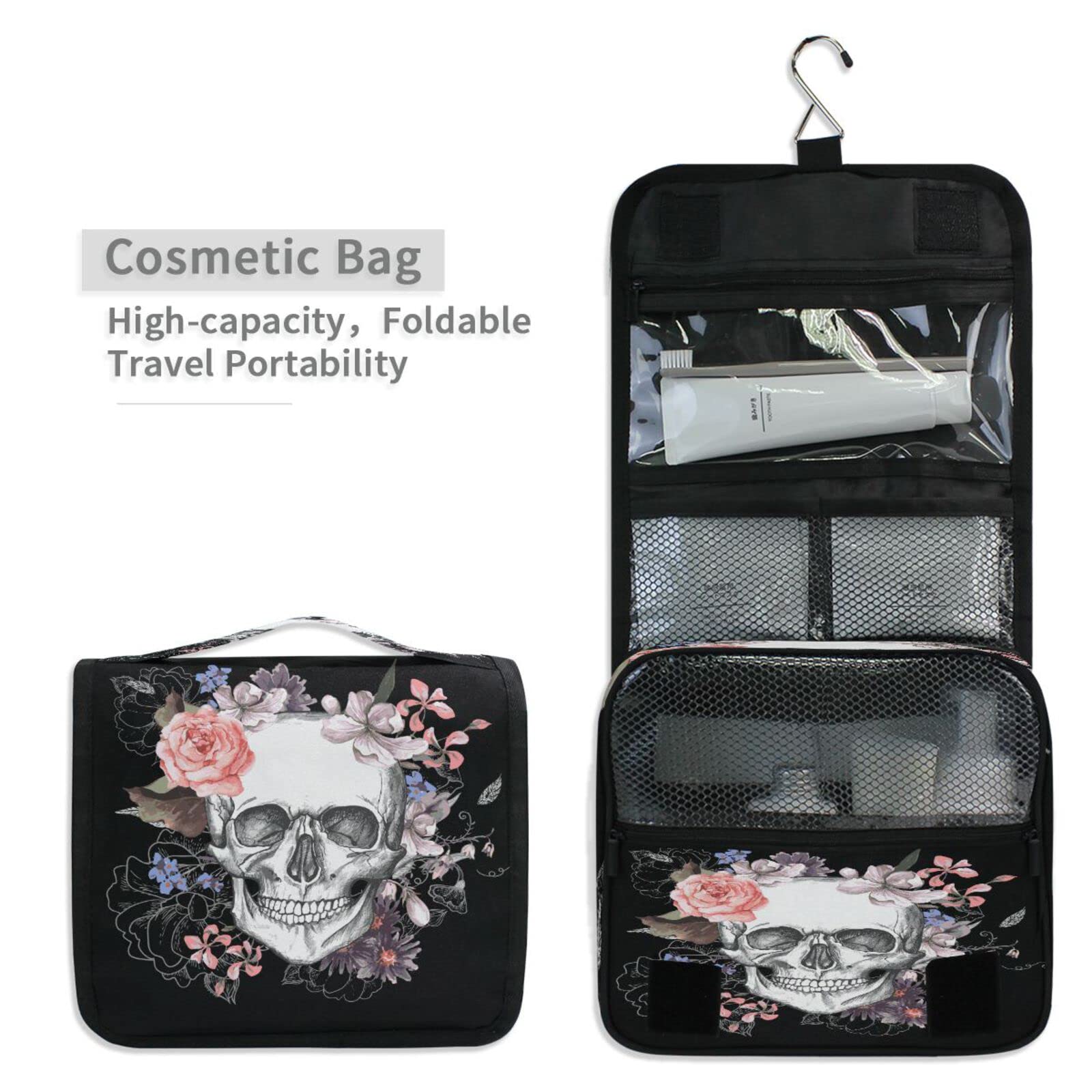 Waterproof Travel Toiletry Bag for Women - Portable Cosmetic Organizer for Shower & Makeup