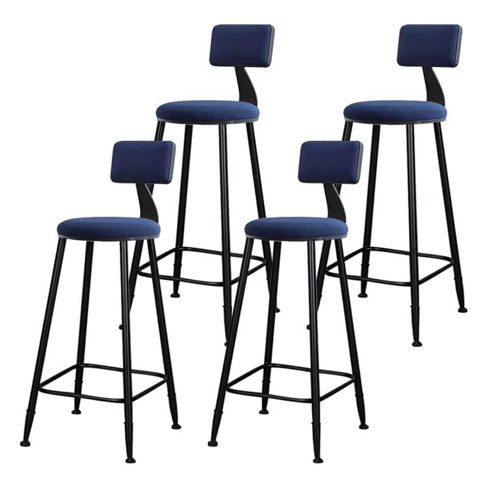 Scandinavian Modern Iron Bar Stool Set of 4 - 30
