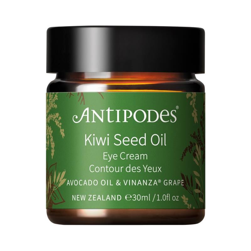 Antipodes Kiwi Seed Oil Eye Cream - Organic & Vegan Under Eye Treatment for Dark Circles & Wrinkles | Hydrating & Anti-Aging Skincare for Day & Night Use