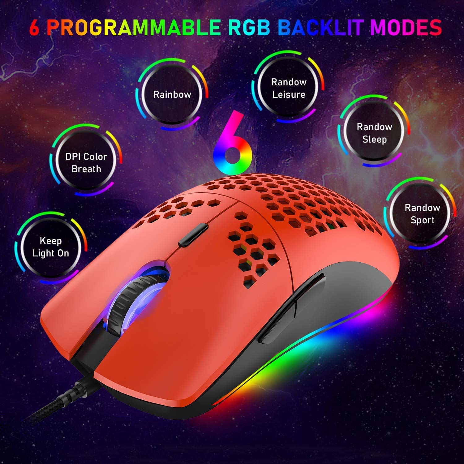 60% Compact Mechanical Gaming Keyboard with RGB Backlit 68 Keys & Honeycomb Lightweight Gaming Mouse 6400 DPI - USB C Wired Combo Set with Mouse Pad for PC, PS4, PS5, Xbox, Mac - Blue Switch - Perfect for Esports, Streaming & Office Work