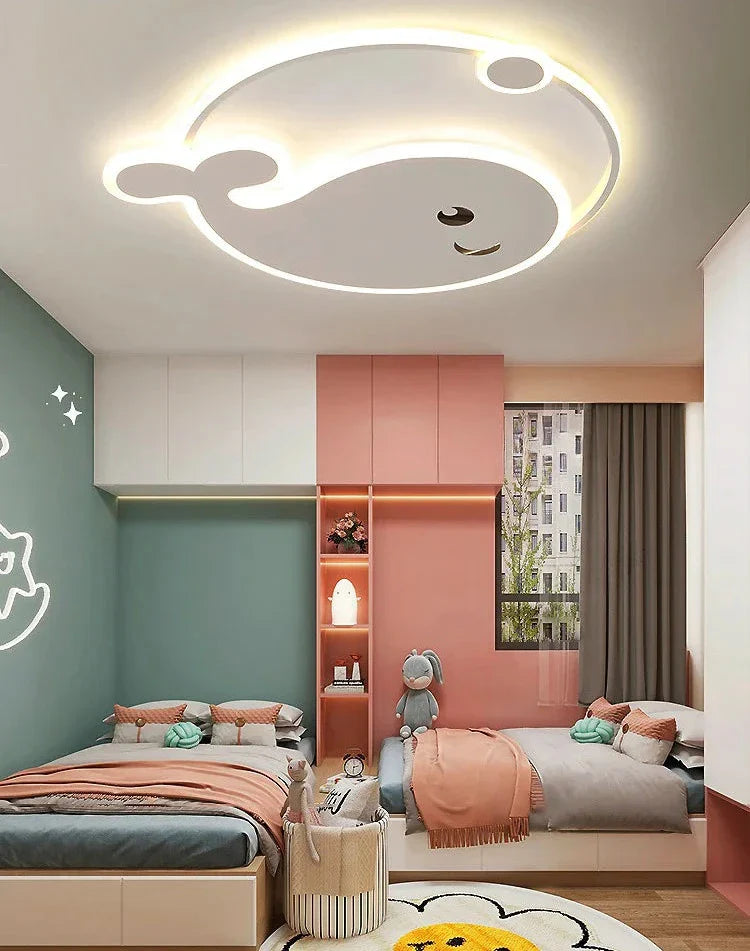 Dolphin Shaped LED Ceiling Light for Kids Room - Energy Efficient Night Light for Nursery, Bedroom & Playroom Decor