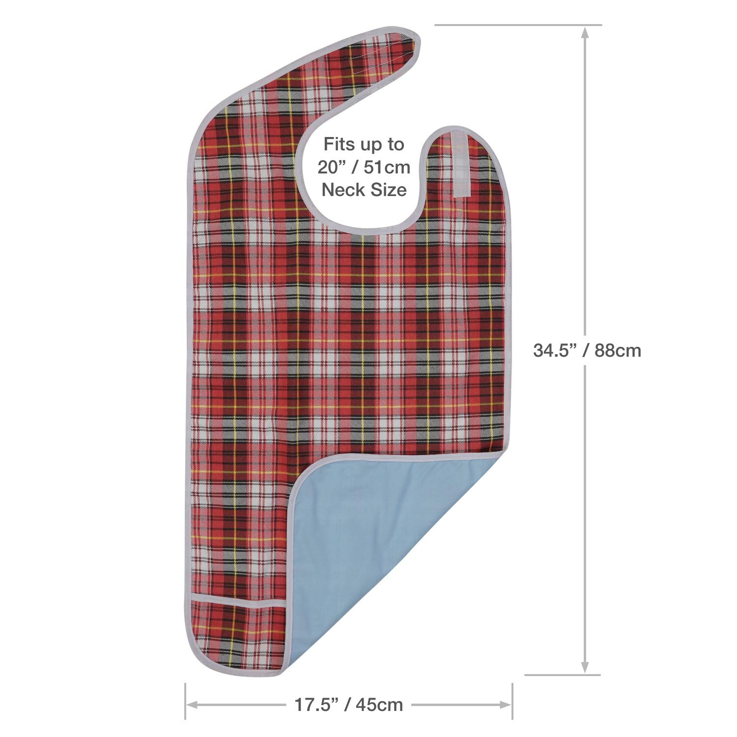 Modaliv Adult Bib for Eating - Waterproof Clothes Protector with Crumb Catcher Pocket - Reusable Bibs for Elderly, Disabled Men & Women - Ideal for Mealtime, Dining Out & Assisted Living Care