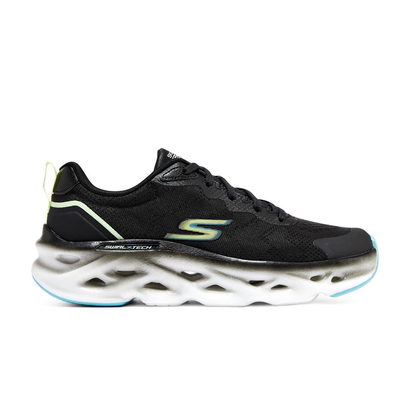 Nike GO RUN SWIRL TECH Running Shoes for Men - Lightweight & Breathable Black/Lime (128794/BKLM) - Perfect for Jogging, Gym Workouts & Daily Wear