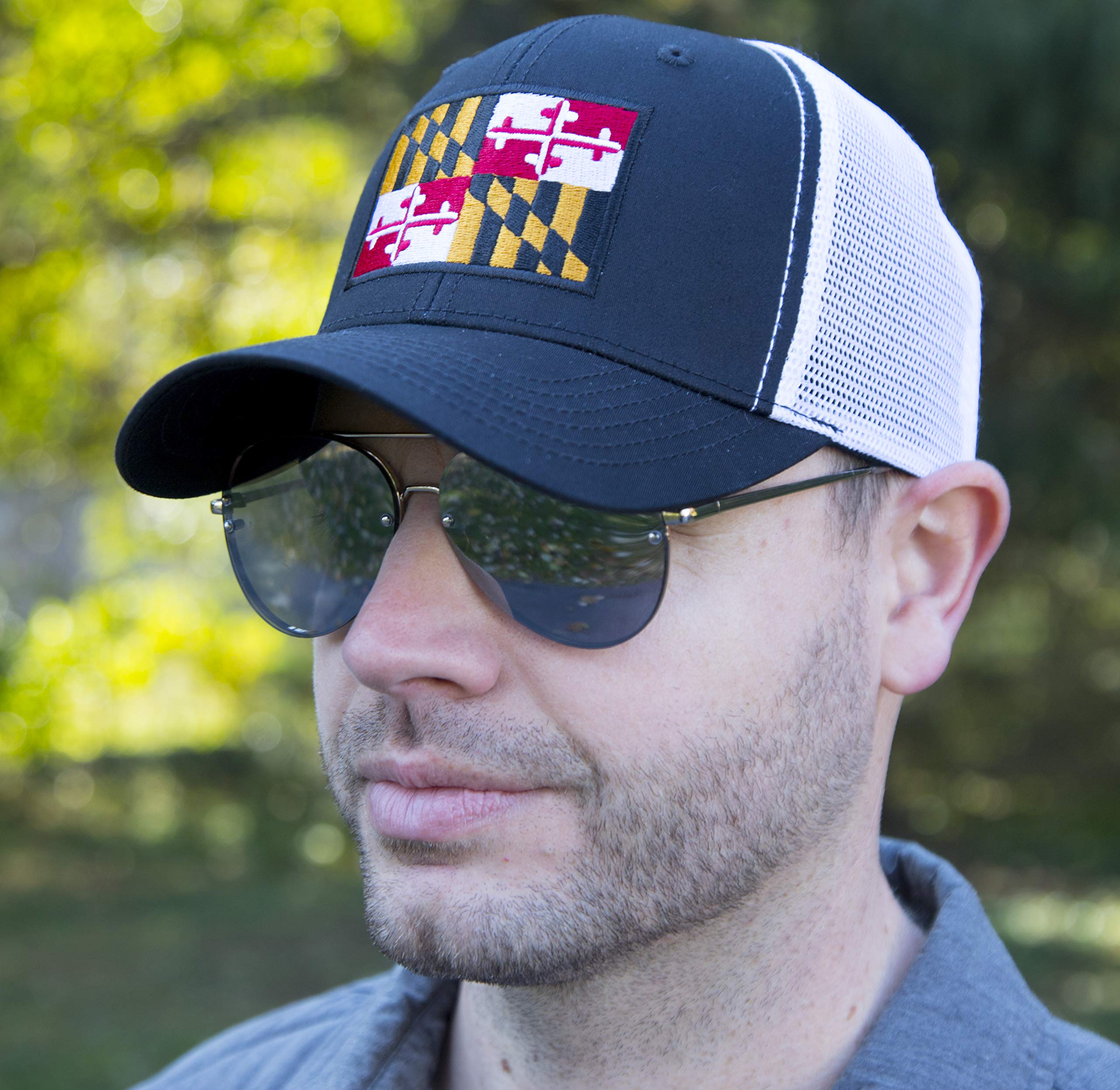 Premium Maryland Flag Snapback Trucker Baseball Hat - Adjustable & Stylish for Outdoor Sports, Casual Wear & Fan Gear