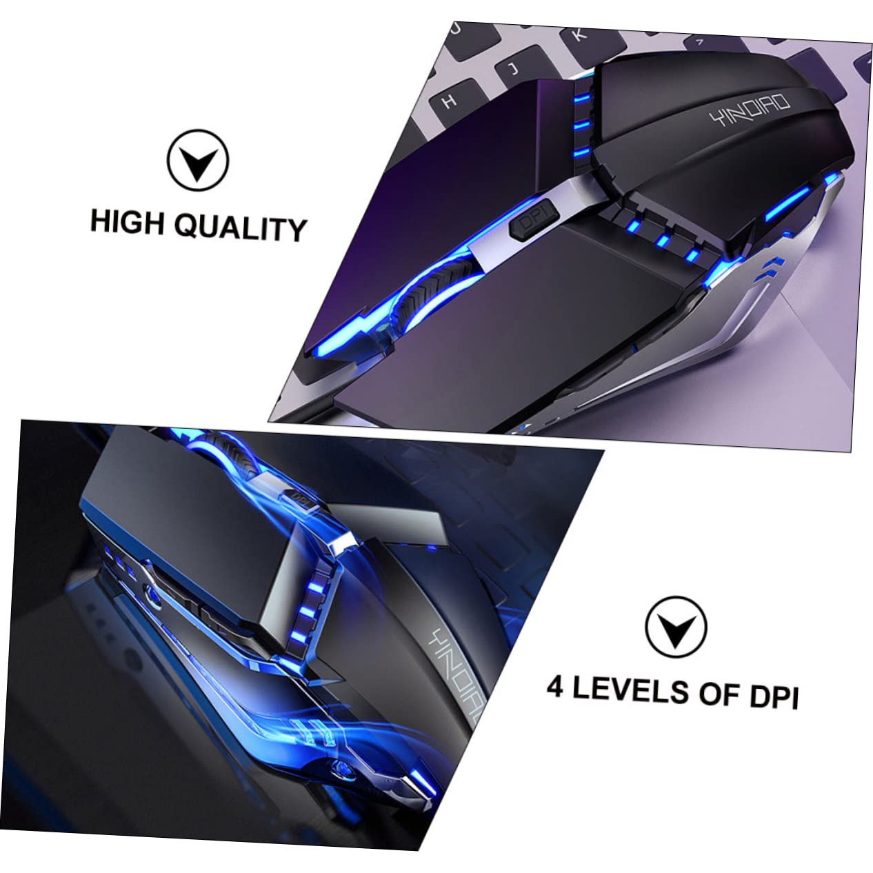 Yardenfun Wired Silent Mouse with Breathing Light - 7 DPI Adjustable USB Computer Mouse for Laptop, PC, Gaming & Office Use