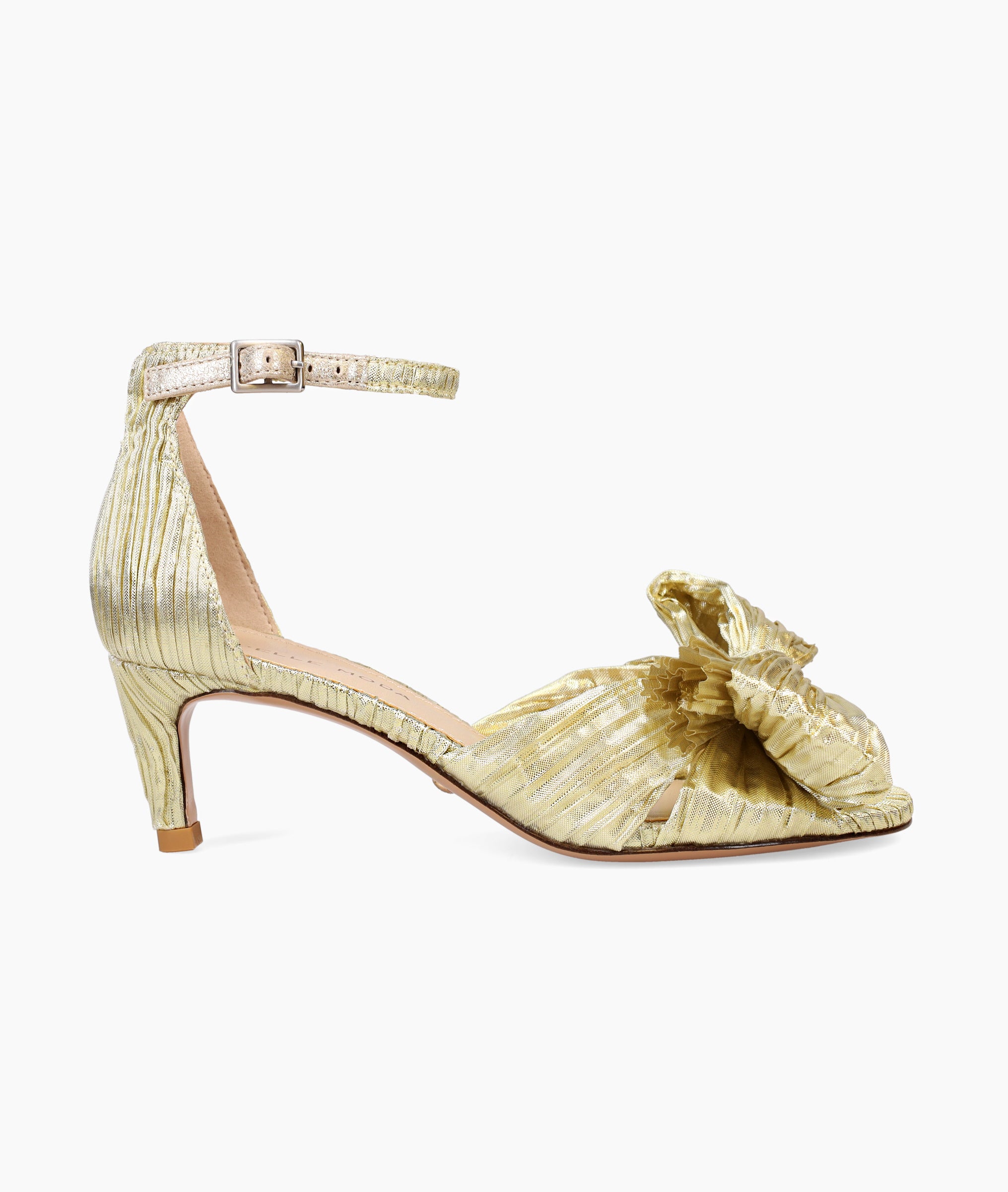 Utika Women's Low Heel Sandals in Gold - Comfortable Dressy Summer Shoes for Weddings, Parties & Office Wear