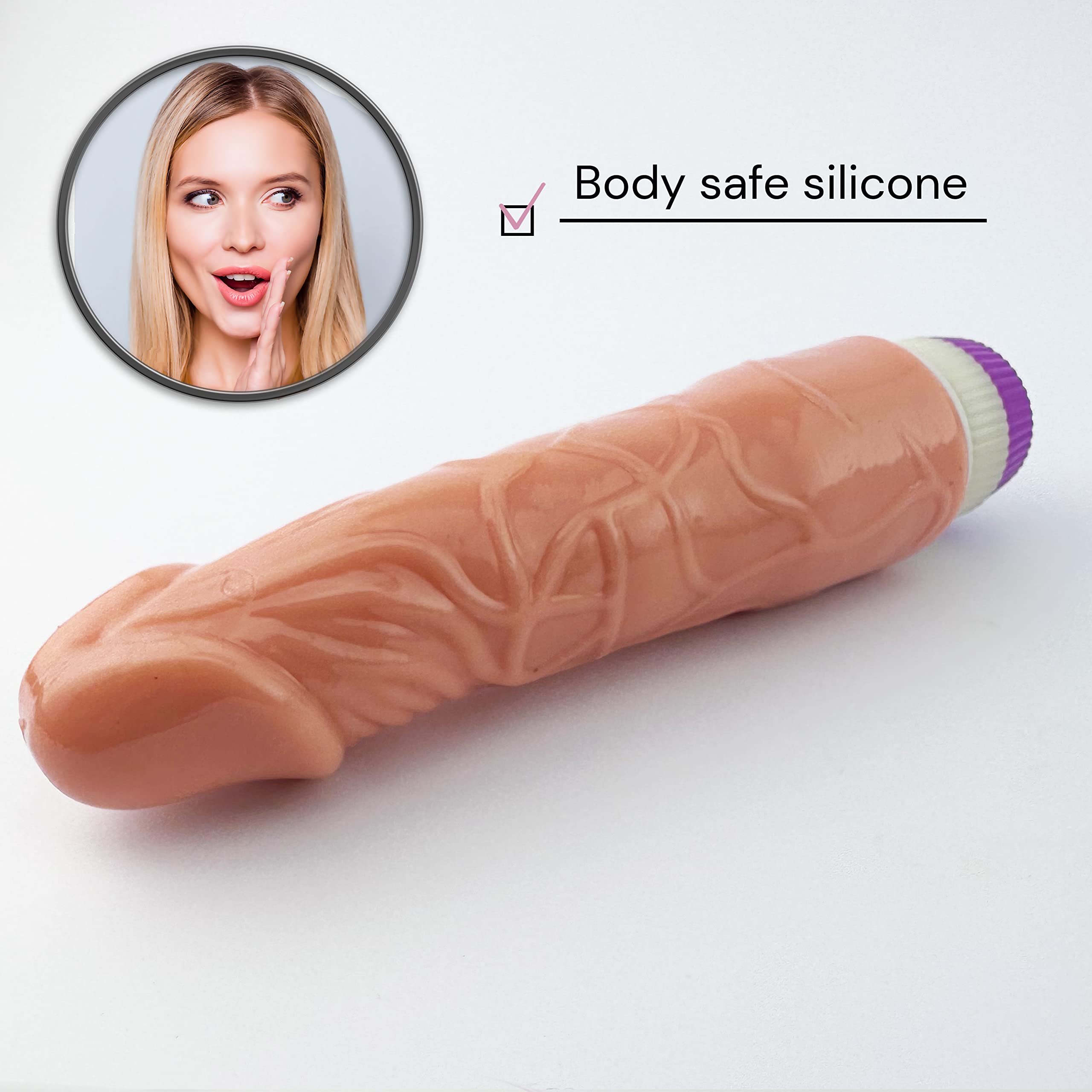 Vibrating Dildo 19cm - Realistic Silicone Sex Toy for Women & Men - Powerful G-Spot & Clitoral Stimulator - Waterproof & Rechargeable - Perfect for Couples Play & Solo Pleasure