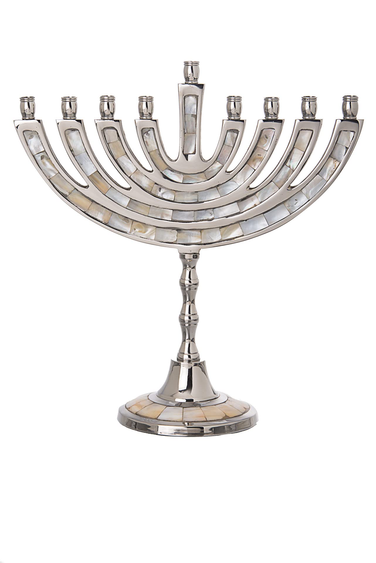 Handcrafted Mother of Pearl Menorah - Elegant Hanukkah Candle Holder for Jewish Holiday Decor, Home Celebration & Gift Giving