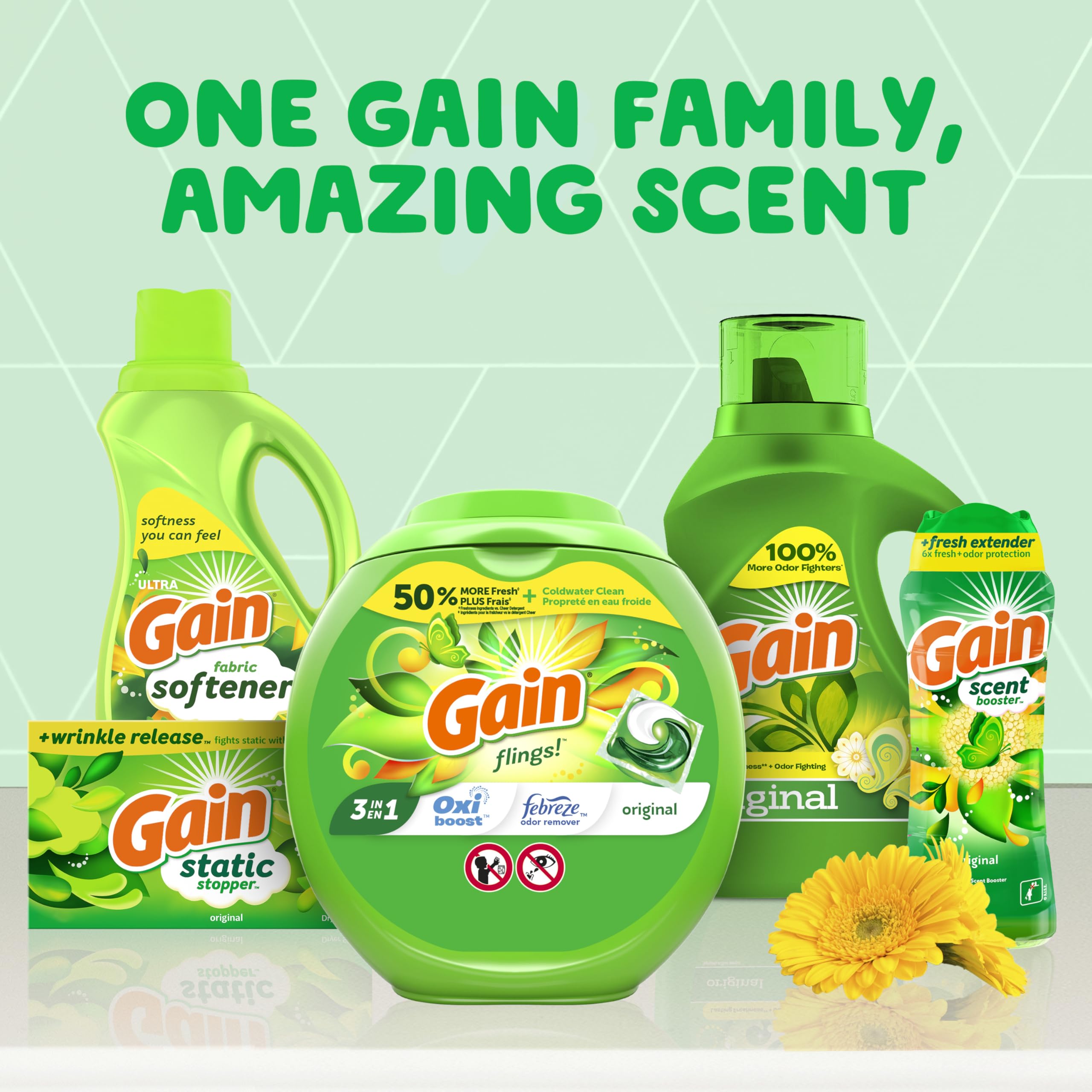 Gain + Aroma Boost Laundry Detergent Liquid - Original Scent, 107 Loads, 154 fl oz, HE Compatible with Febreze & Oxi Clean | Fresh Scent Laundry Soap for Clothes, Sheets & Towels | Perfect for Families, Gym Clothes & Pet Bedding