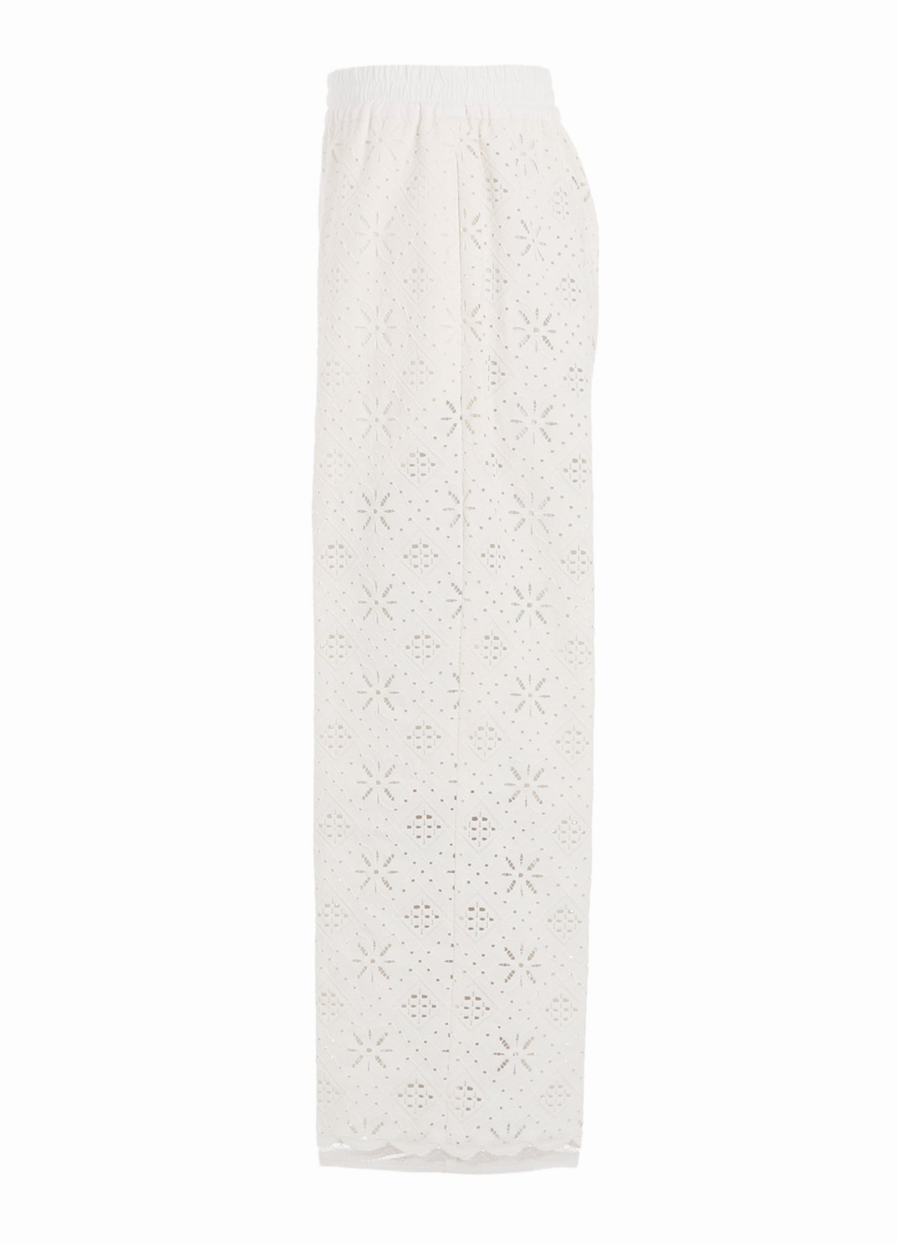**Stylish Cotton Lace Waist Elastic Pants for Women - Comfortable & Trendy High-Waisted Trousers for Casual Wear, Office, or Date Night**