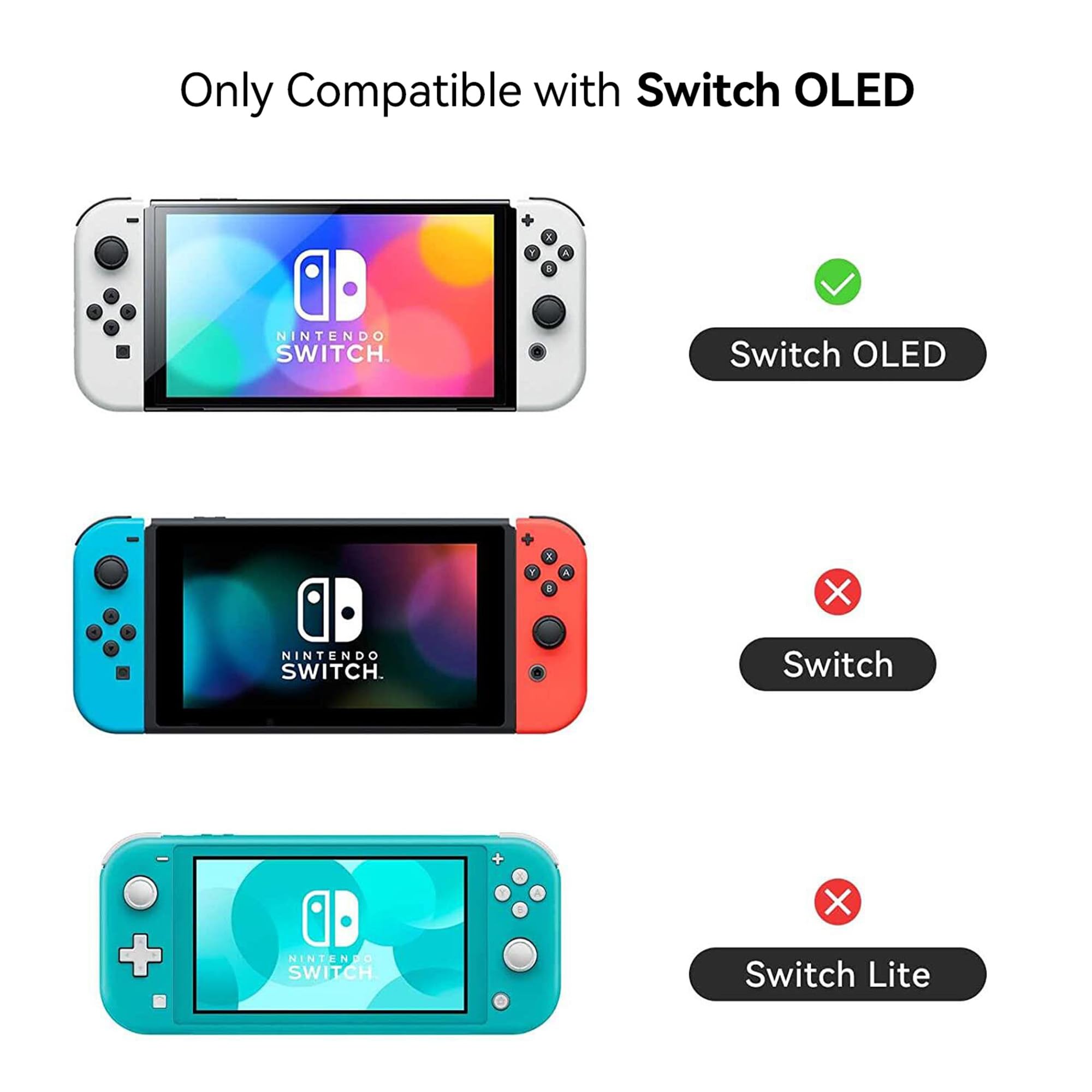 GeekShare Slim Hard Shell Protective Case for Nintendo Switch OLED - Cute Rabbit Design, Compatible with Switch OLED & Joy-Con (Hanabi Bunny) - Perfect for Travel, Gaming, and Storage Protection