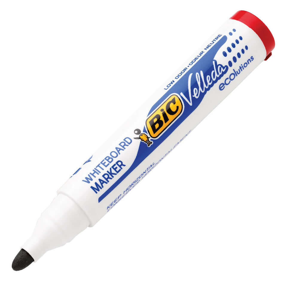 BIC Velleda 1701 Whiteboard Markers - Pack of 4 Dry Erase Markers for Whiteboards, Glass & Non-Porous Surfaces - Perfect for Office, Classroom & Home Use