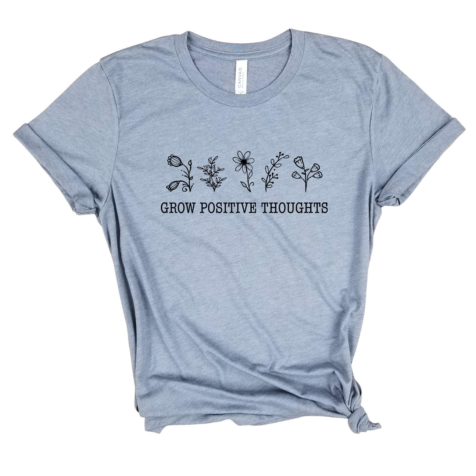 Grow Positive Thoughts - Crazy Plant Lady T-Shirt | Gardening, Plant-Based, Vegan Shirt for Women | Perfect for Farmers, Gardeners & Plant Lovers | Great for Gardening, Farming & Outdoor Activities