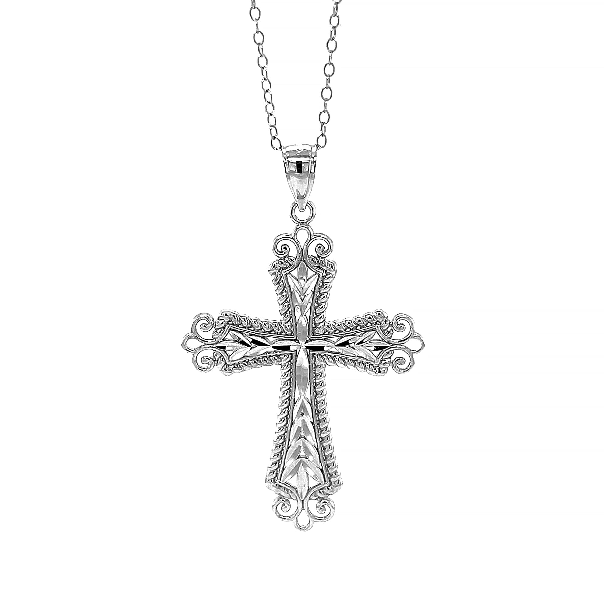 925 Sterling Silver Cross Pendant Necklace for Men & Women - Religious Jewelry Gift for Baptism, Confirmation & Everyday Wear