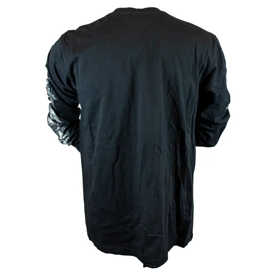 BOL Men's Five Skulls Graphic Long Sleeve T-Shirt | Vintage Skull Print Casual Shirt for Men | Perfect for Streetwear, Halloween & Rock Concerts